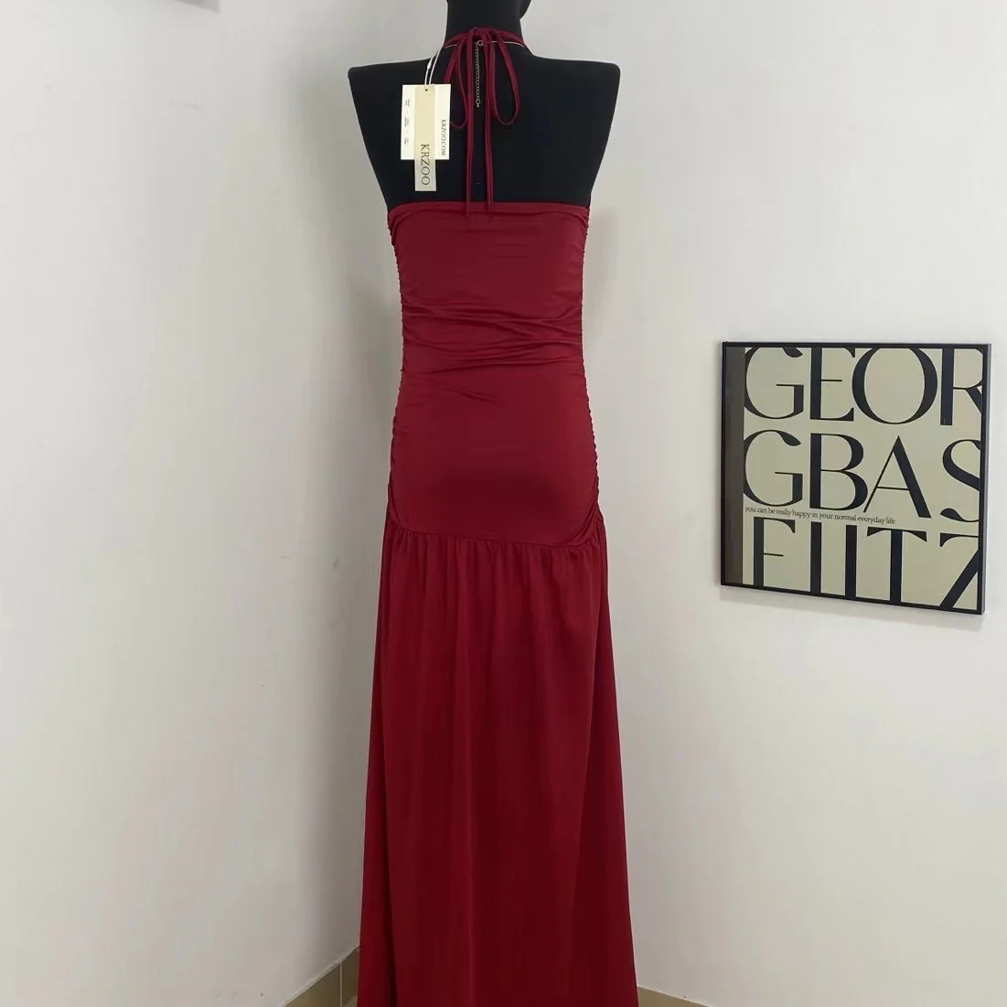 Halter-Neck Dress With Side Slit - Image 6