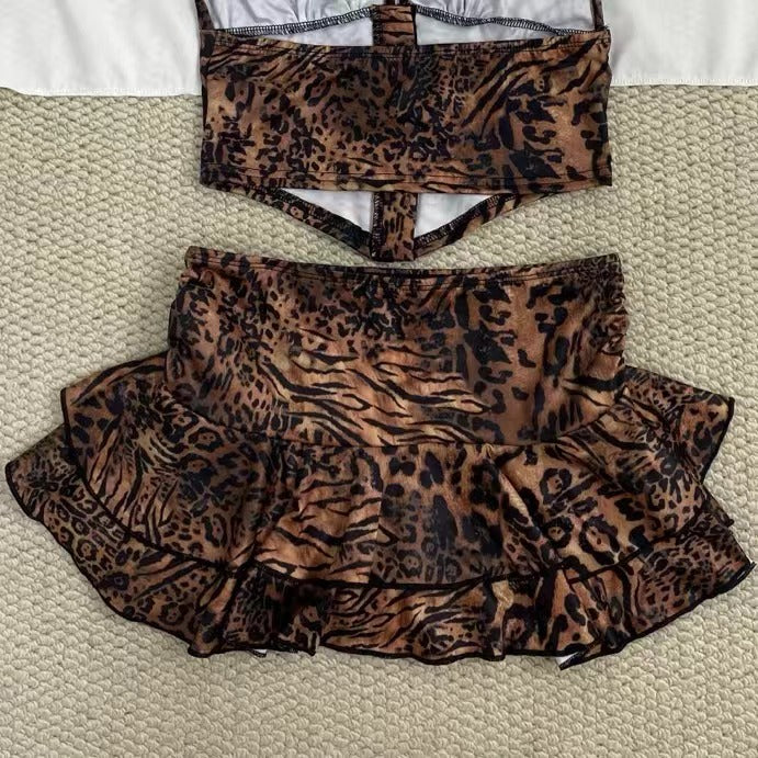 Halter-Neck Leopard Print Dress - Image 6
