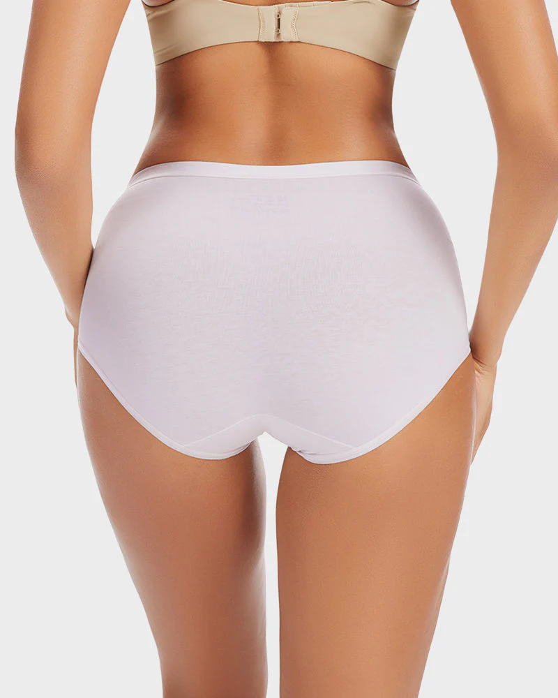 High-Waist Cotton Briefs with Extended Gusset & Antibacterial Lining (4 Pack) - Image 11