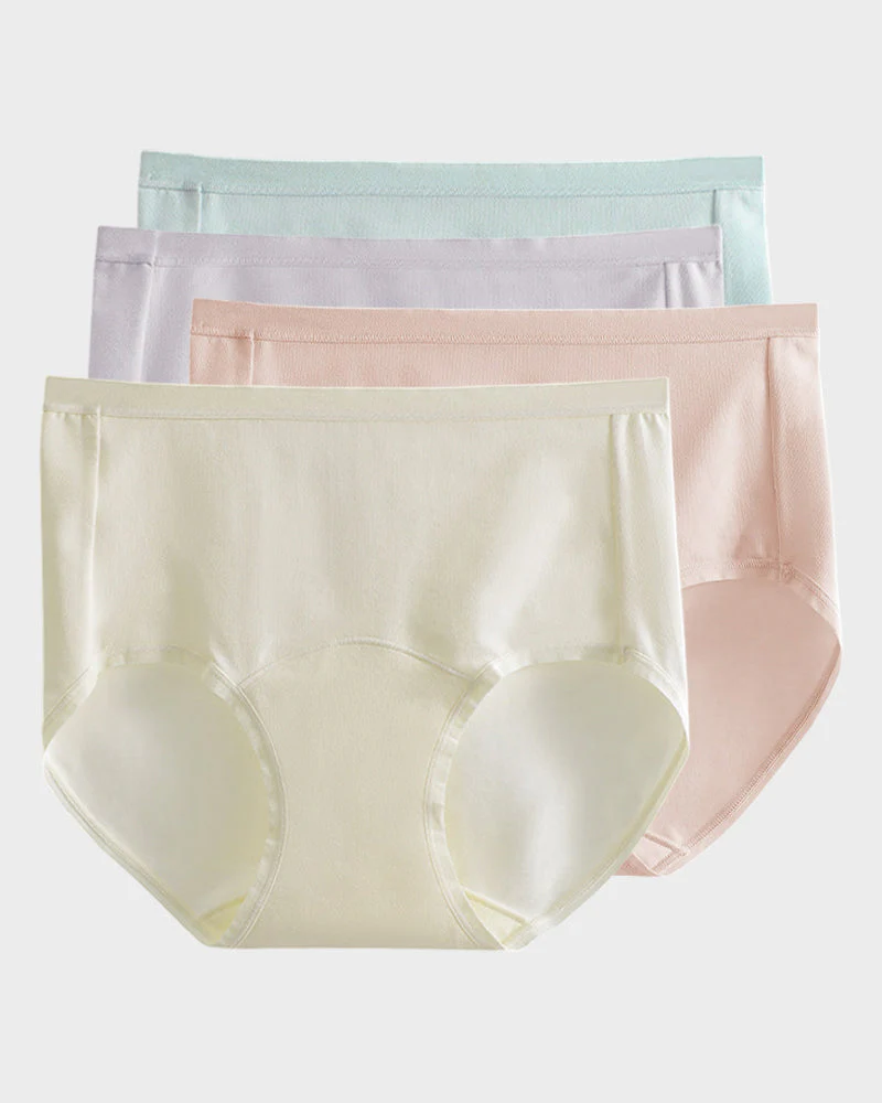 High-Waist Cotton Briefs with Extended Gusset & Antibacterial Lining (4 Pack) - Image 18
