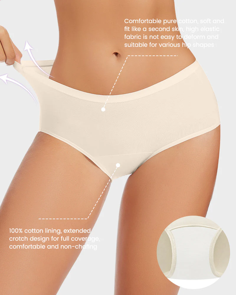 High-Waist Cotton Briefs with Extended Gusset & Antibacterial Lining (4 Pack) - Image 4