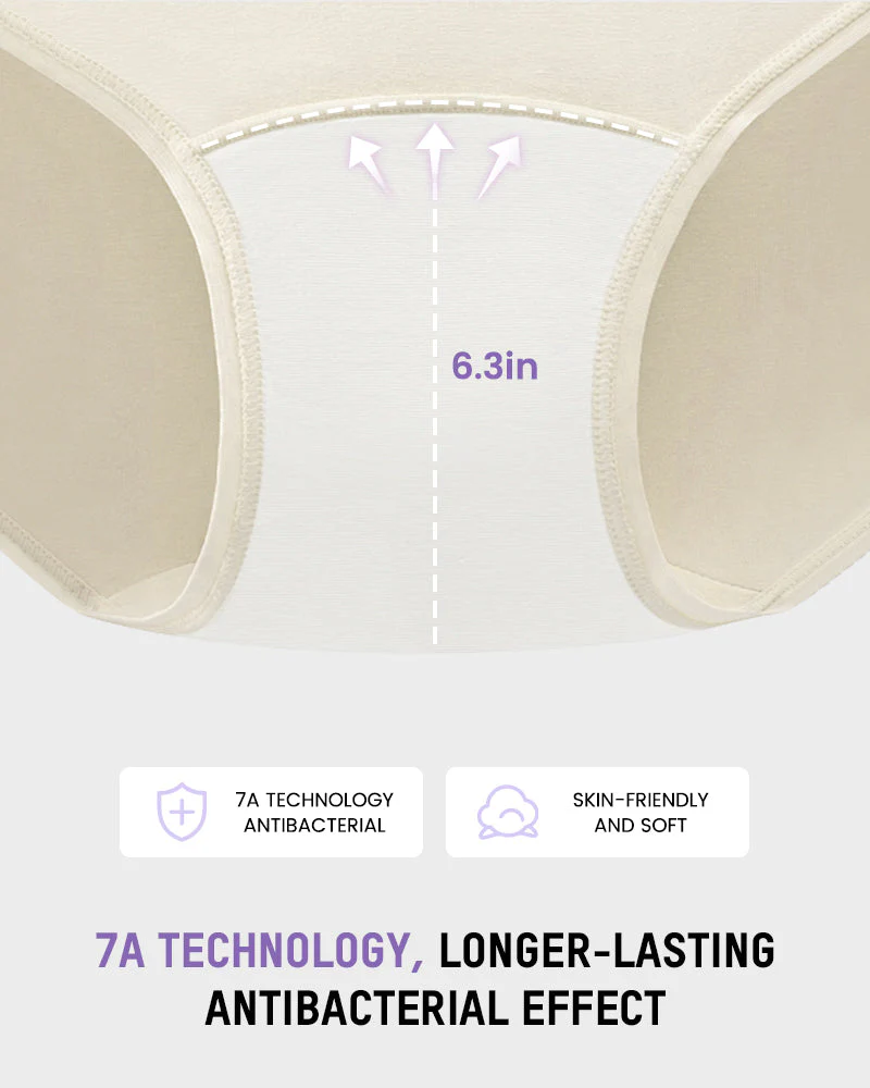 High-Waist Cotton Briefs with Extended Gusset & Antibacterial Lining (4 Pack) - Image 6