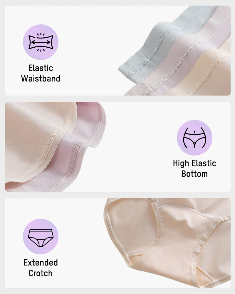 High-Waist Cotton Briefs with Extended Gusset & Antibacterial Lining (4 Pack) - Image 7