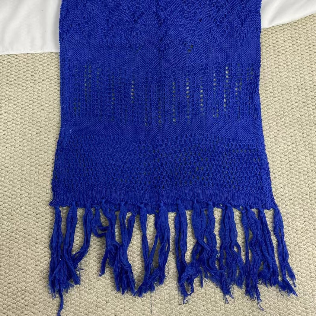 Hollow-Out Lace-Up Tassel Long Dress - Image 5