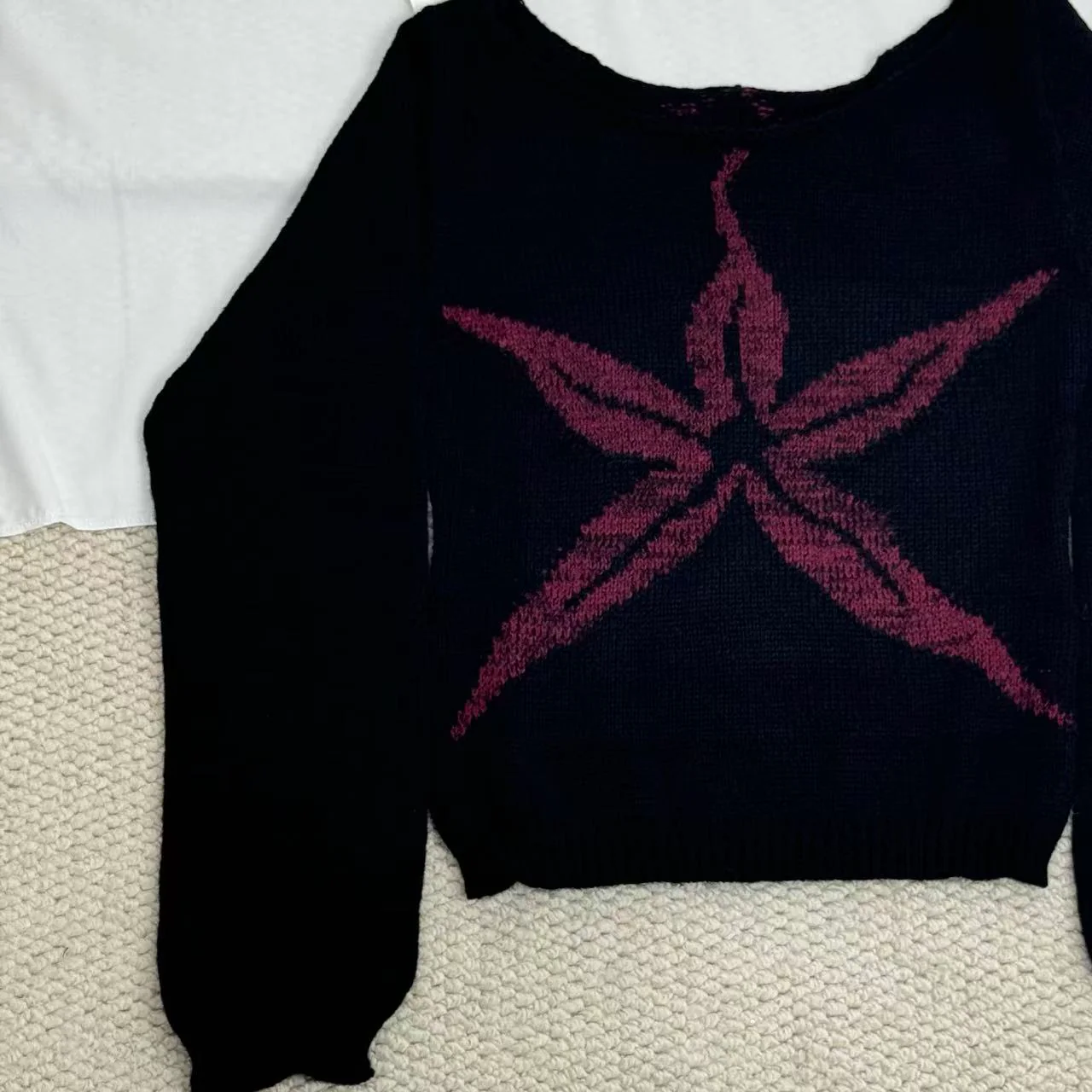 Jacquard Knit Crewneck Sweater - Image 2