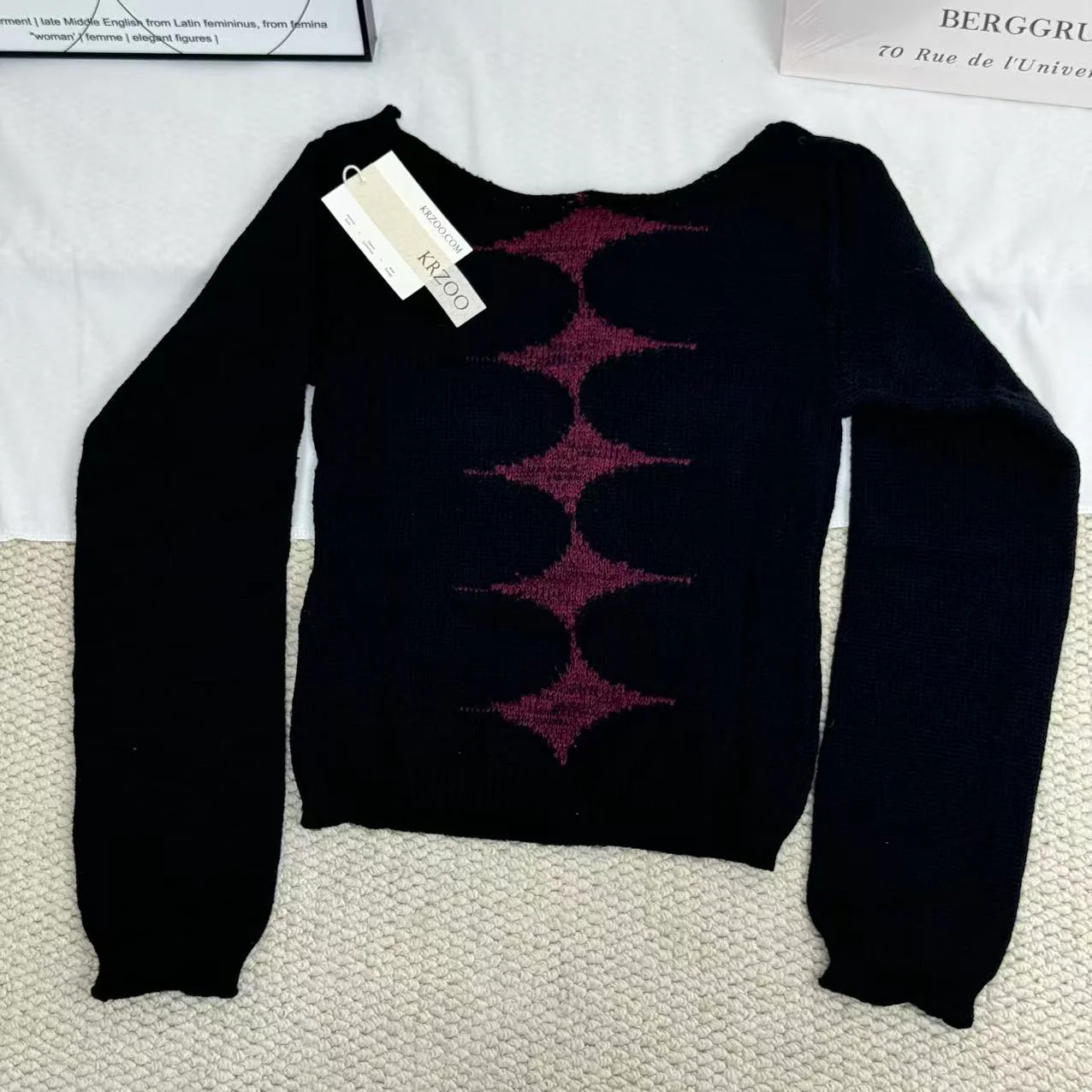 Jacquard Knit Crewneck Sweater - Image 4