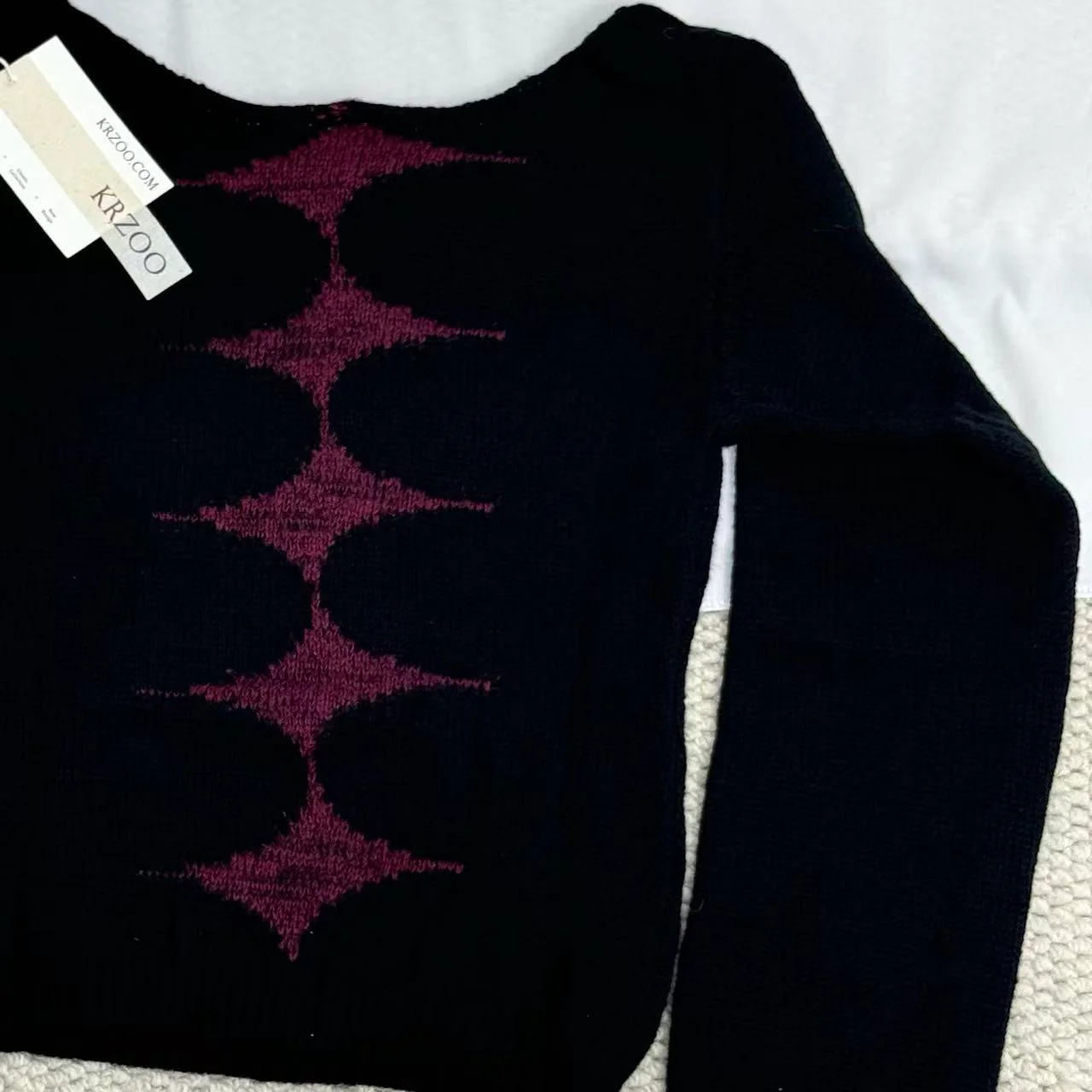 Jacquard Knit Crewneck Sweater - Image 6