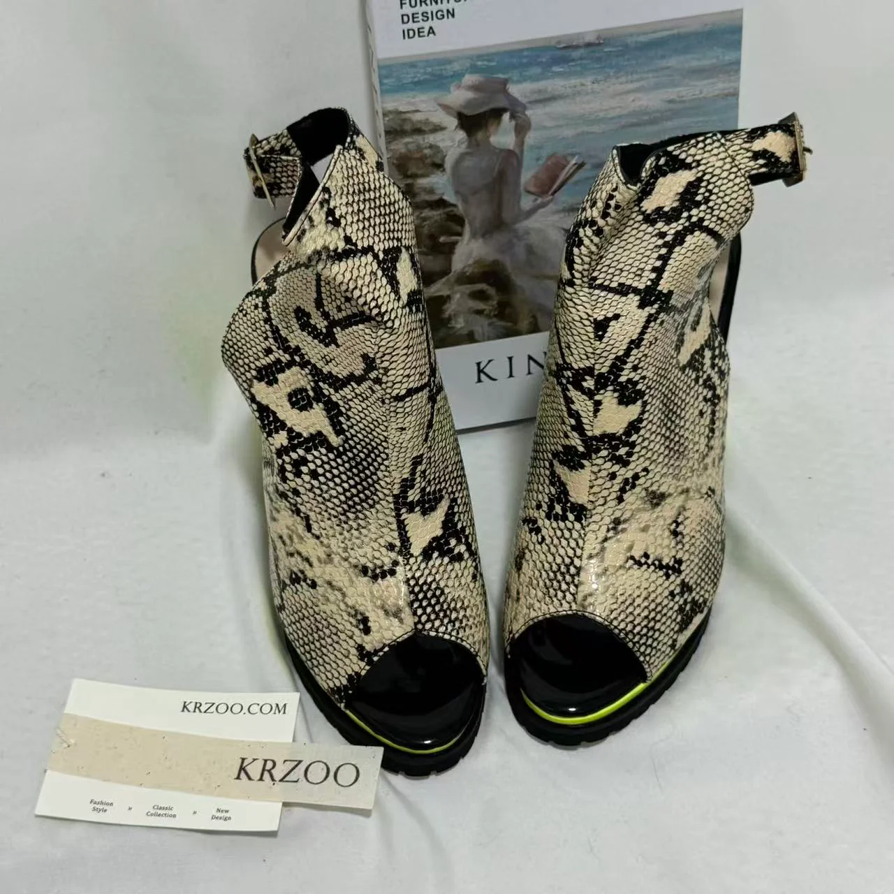 Leopard-Print Peep-Toe Platform Sandals - Image 3