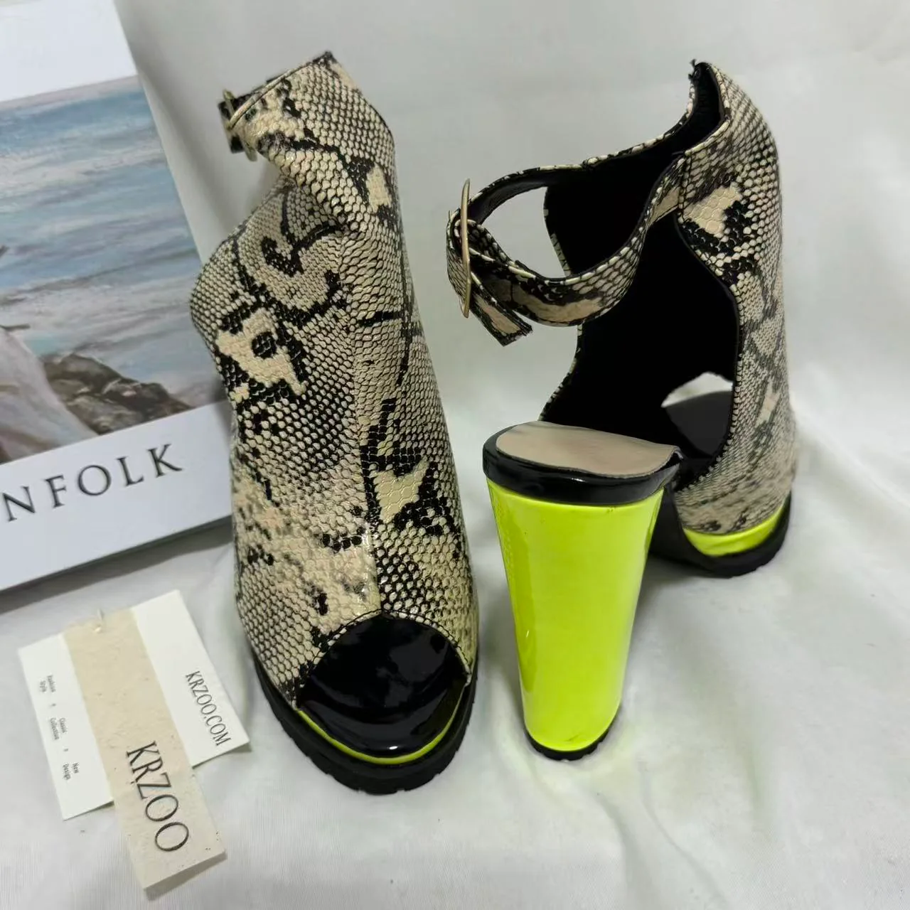 Leopard-Print Peep-Toe Platform Sandals - Image 4