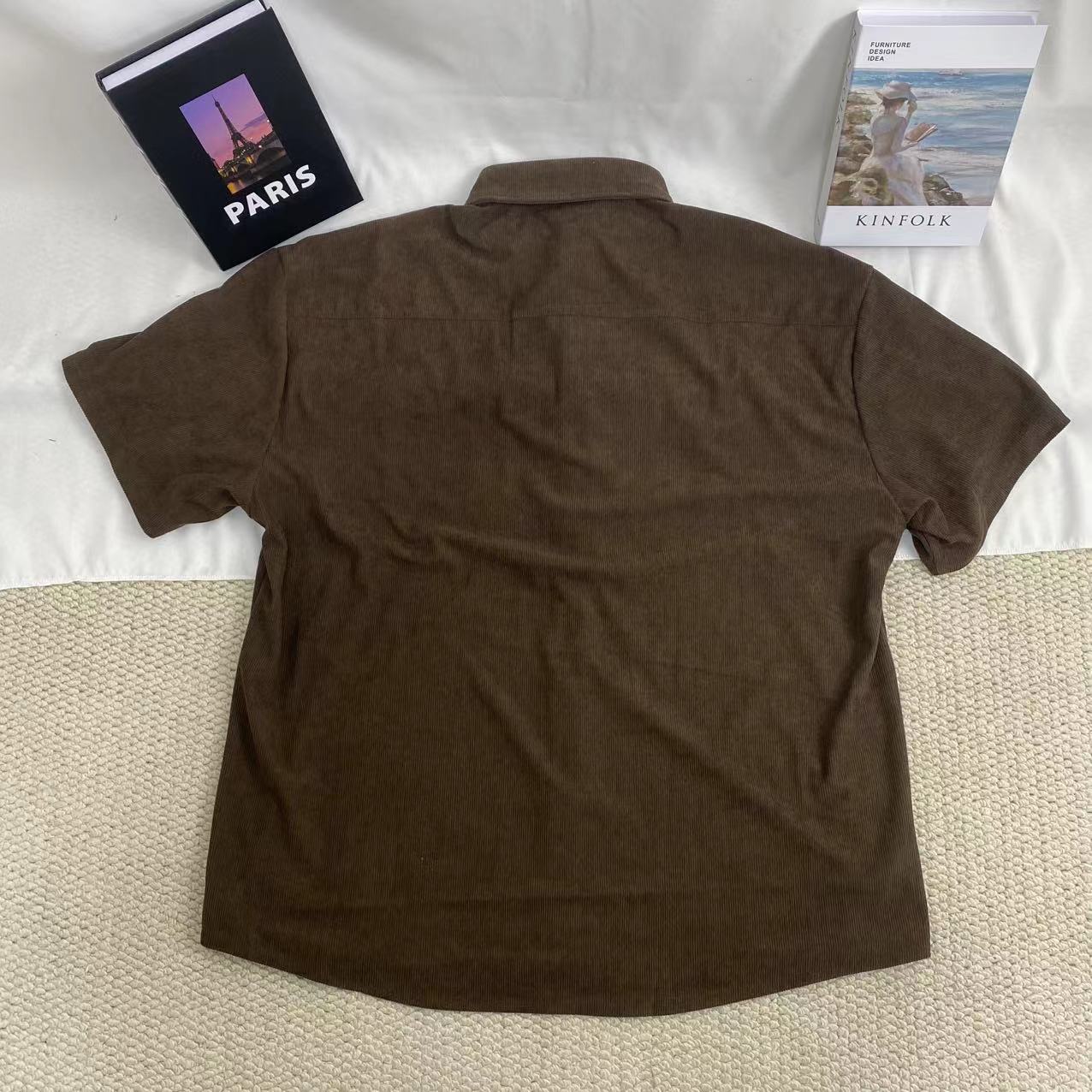 Letter Embroidered Corduroy Shirt - Image 2