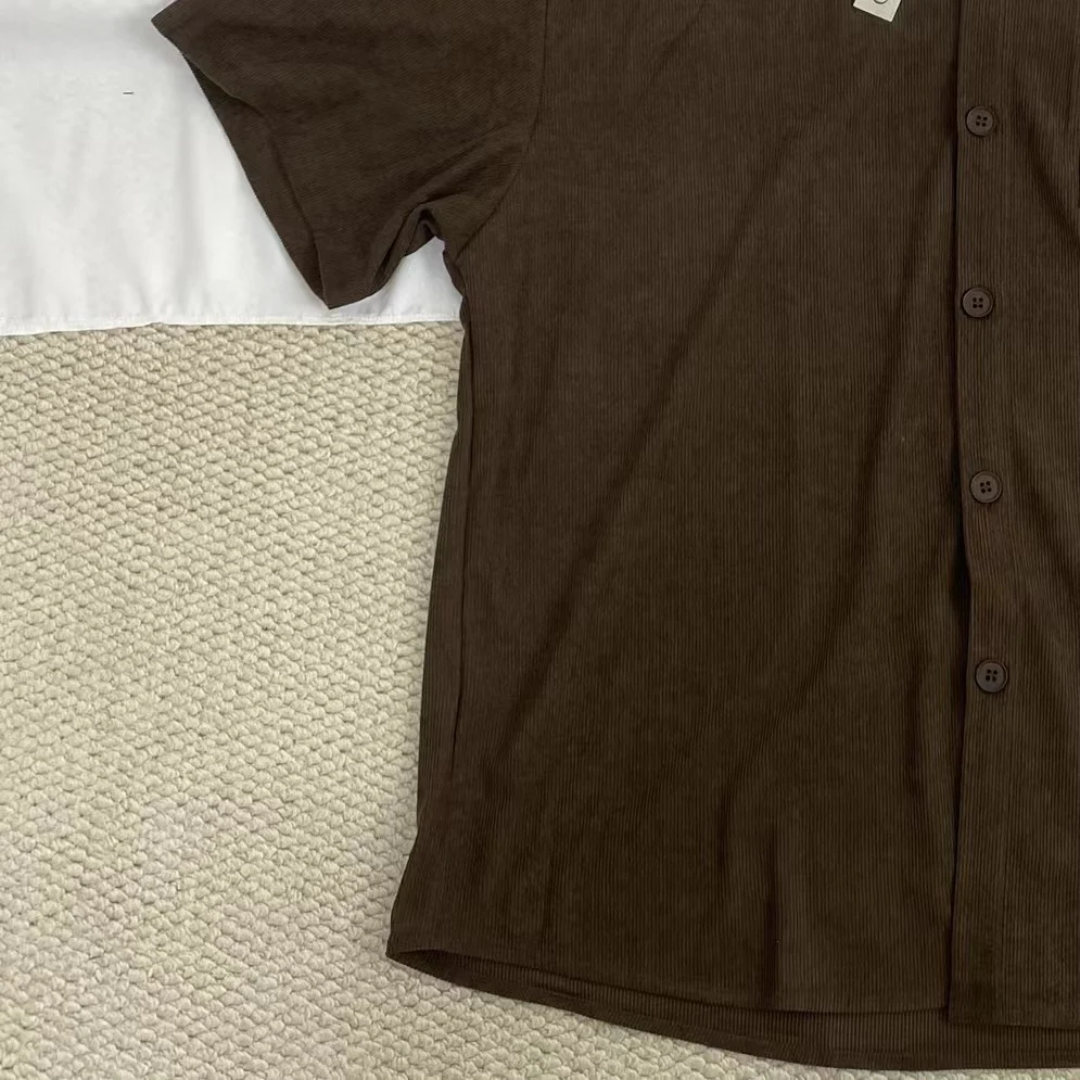 Letter Embroidered Corduroy Shirt - Image 6