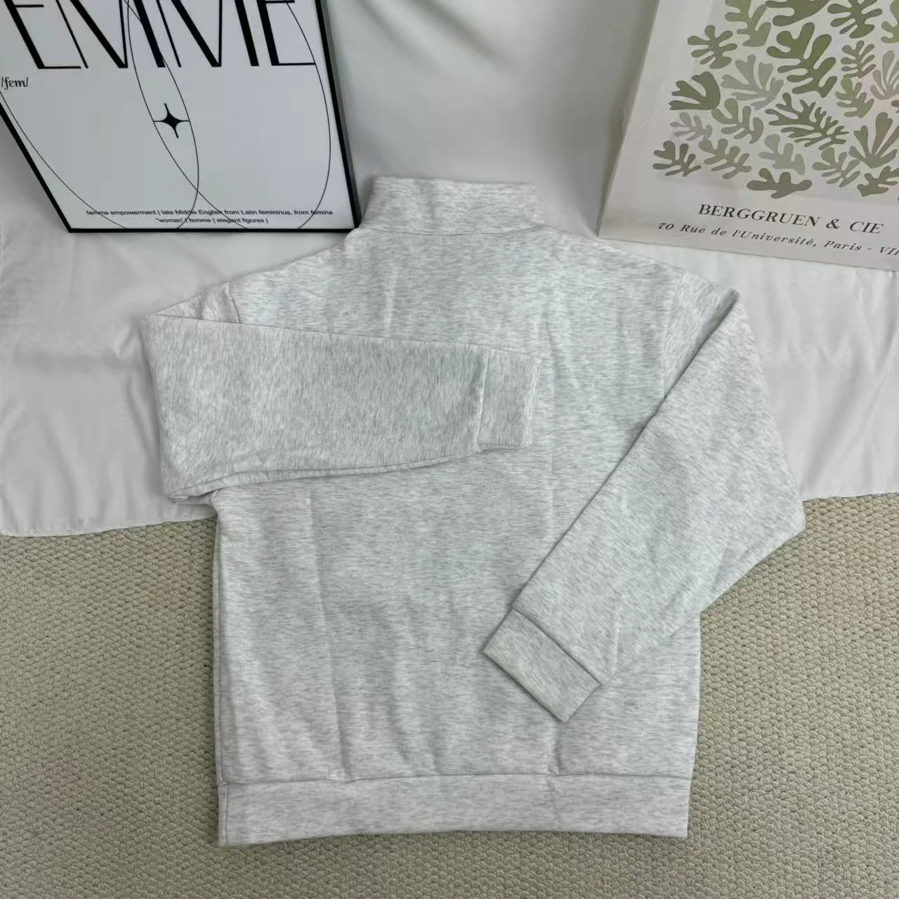 Letter-Print Sweatshirt with Center-Front Zipper - Image 2