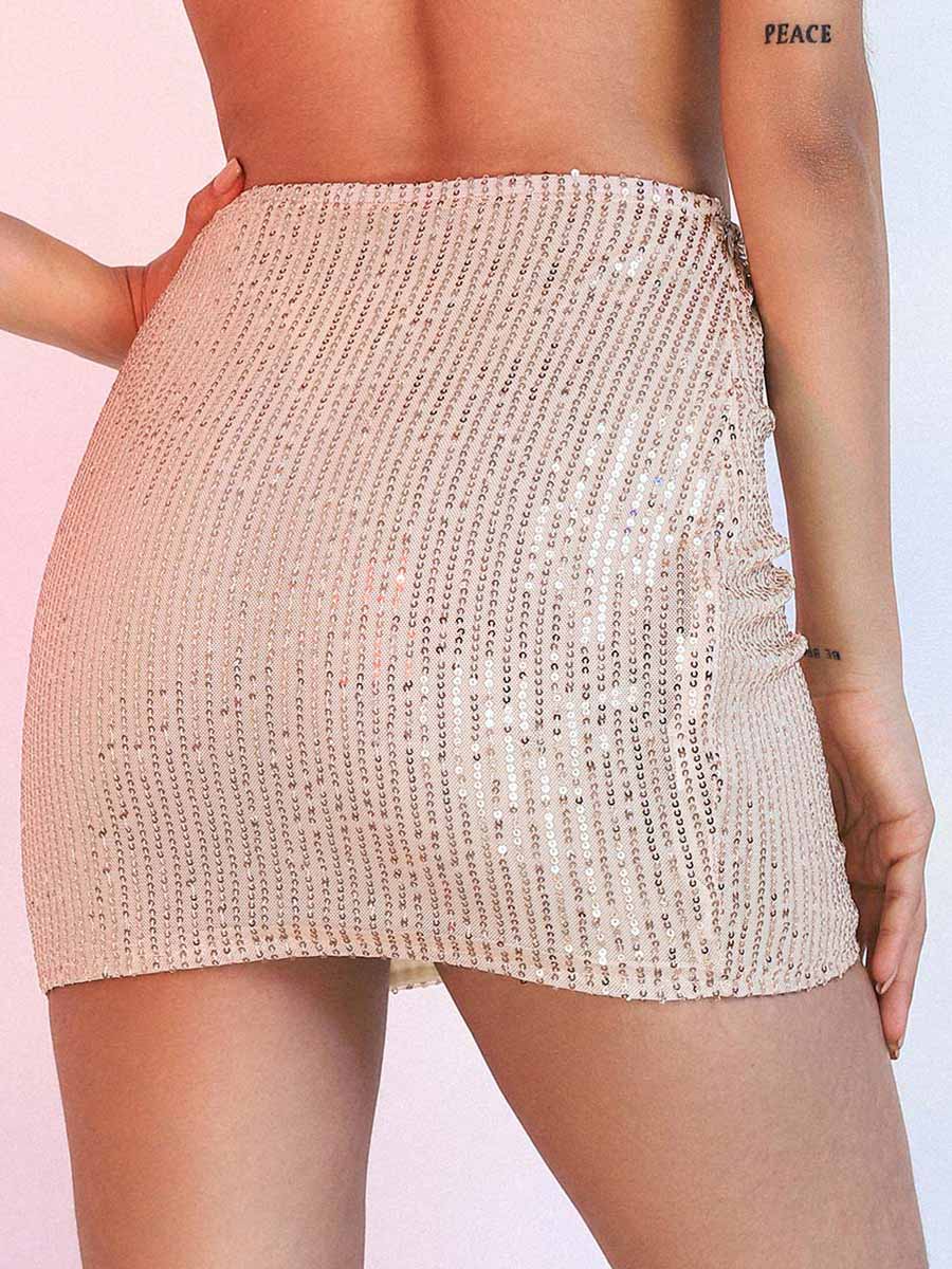 Light Gold Sequin Skirt - Image 3