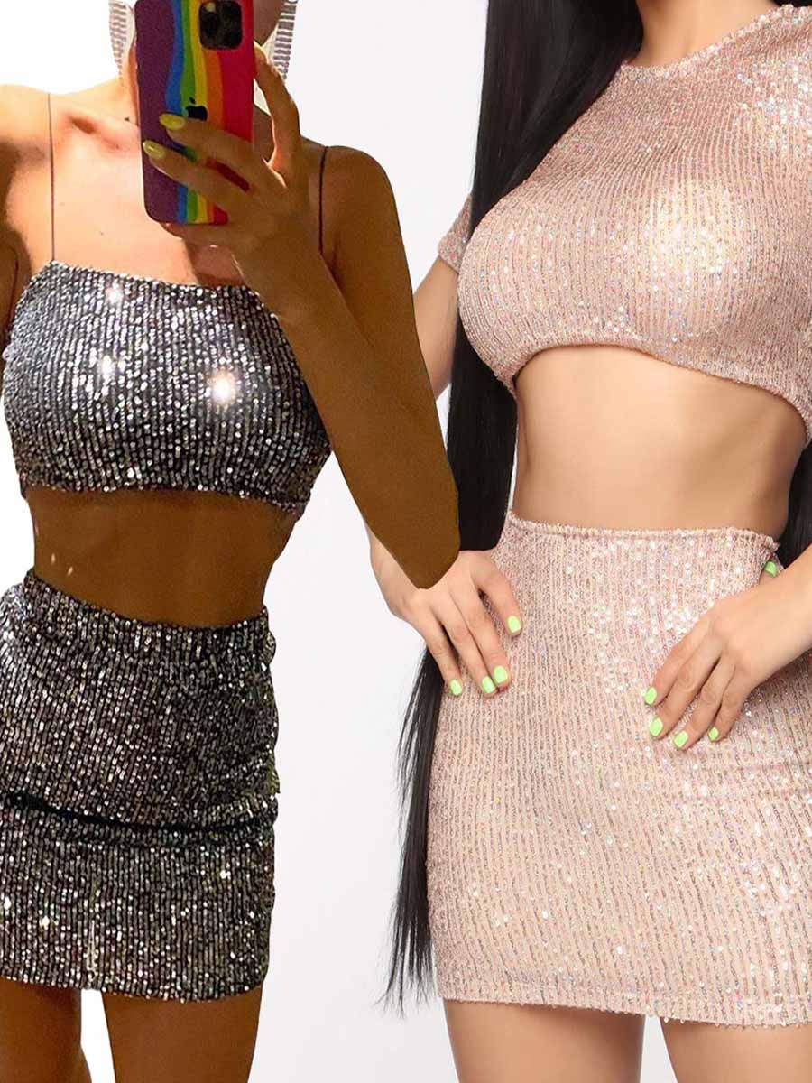 Light Gold Sequin Skirt - Image 4