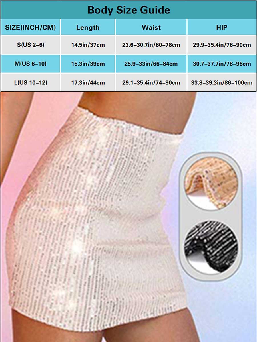 Light Gold Sequin Skirt - Image 5