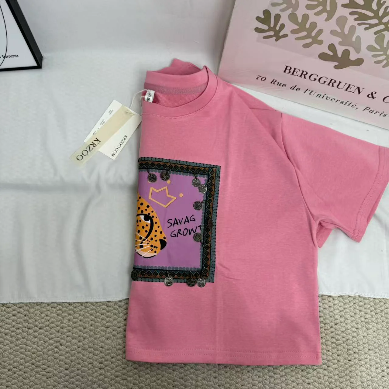 Loose-fitting pink short-sleeve T-shirt - Image 6