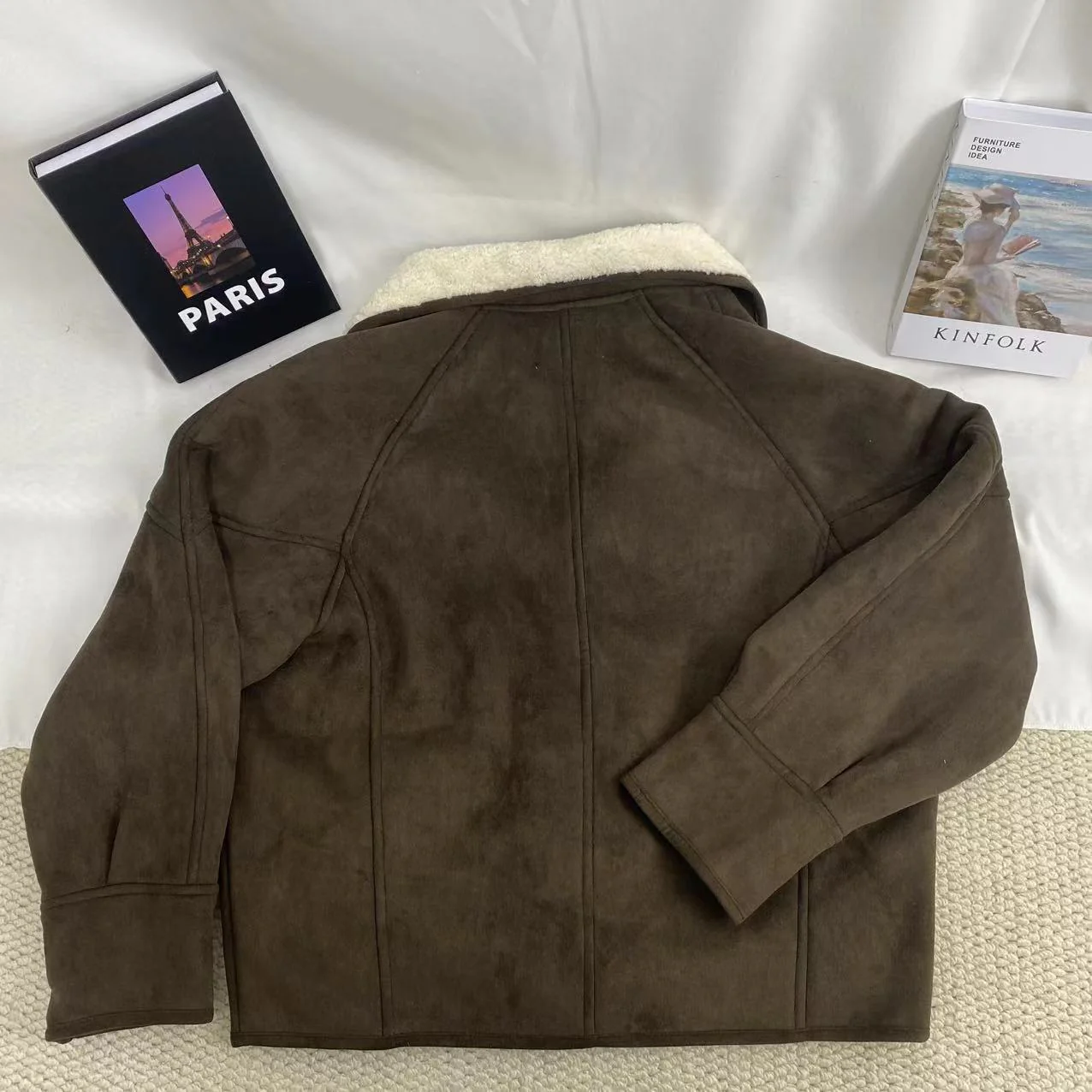 Loose-Fitting Suede And Shearling Coat - Image 2