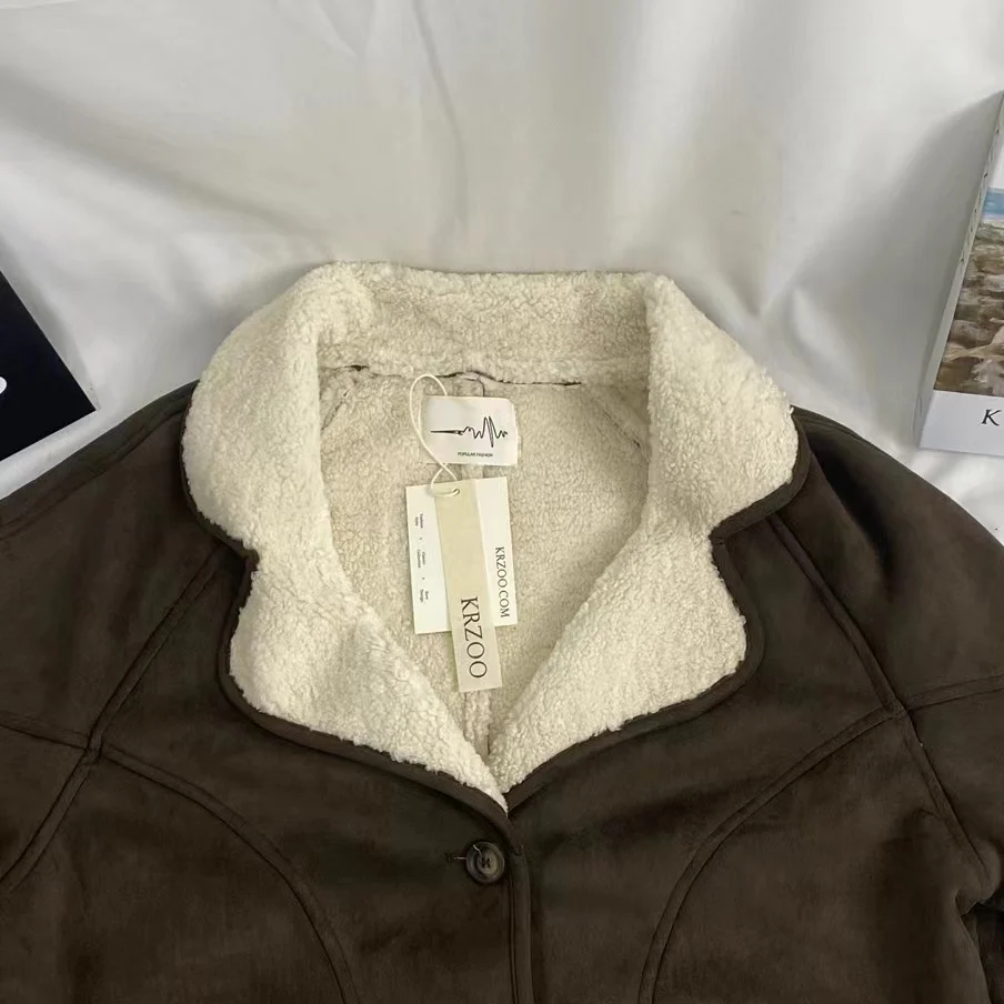 Loose-Fitting Suede And Shearling Coat - Image 3