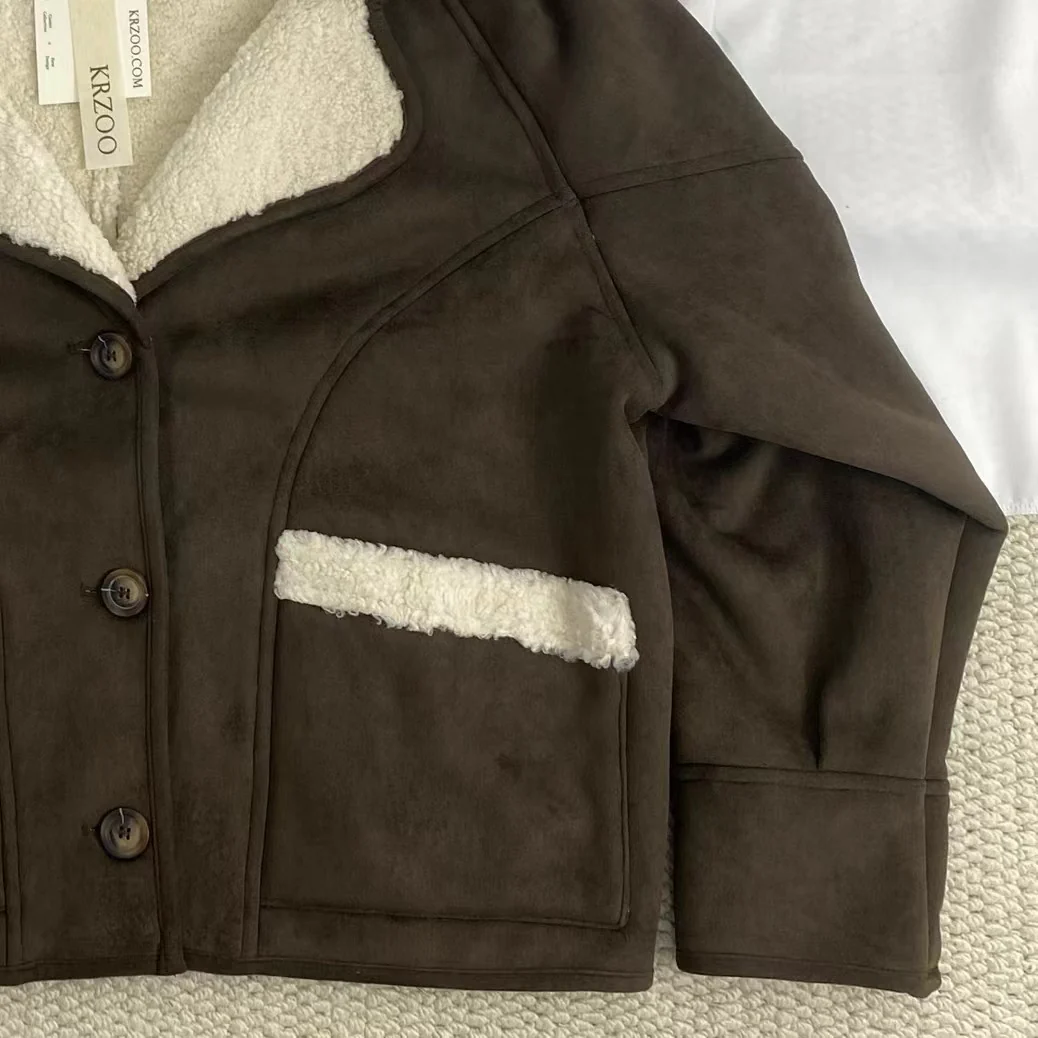 Loose-Fitting Suede And Shearling Coat - Image 6