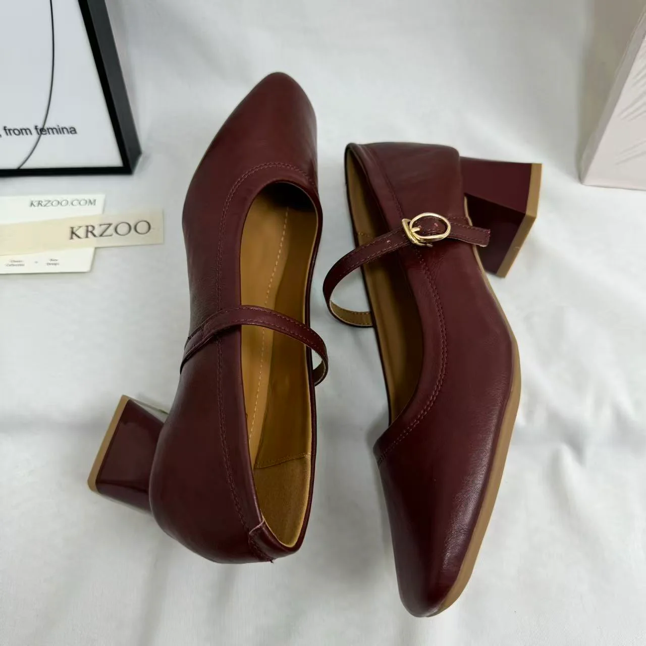 Low-Heel Square-Toe Low-Cut Flats - Image 5