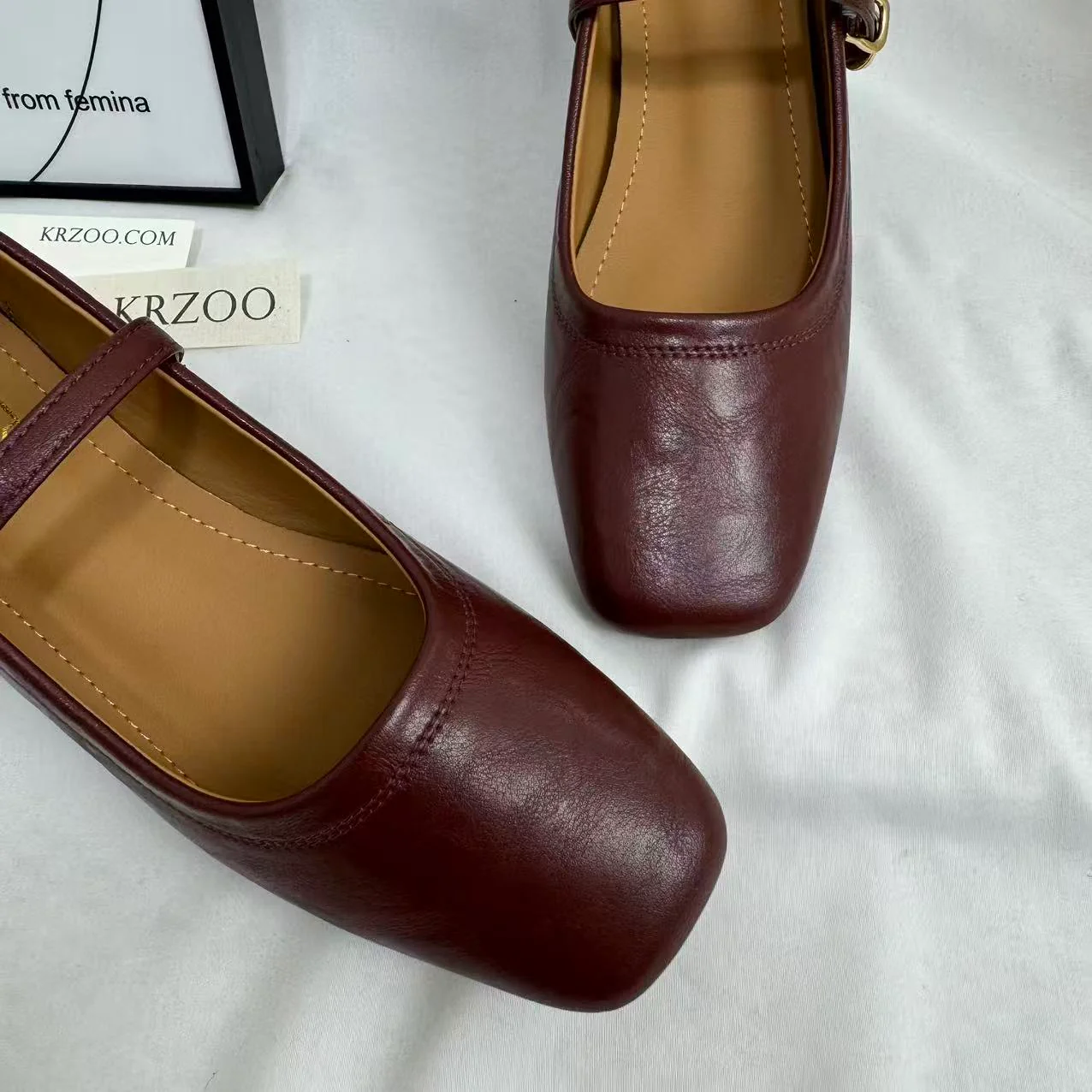 Low-Heel Square-Toe Low-Cut Flats - Image 6