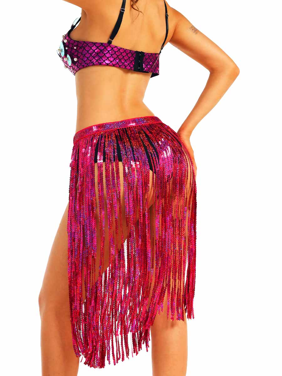 Marine Style Fuchsia Shiny Two-Piece Set - Image 7