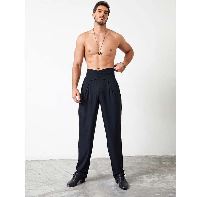 Men's Retro High-Waisted Dance Pants Latin Dance Practice Clothes - Image 4