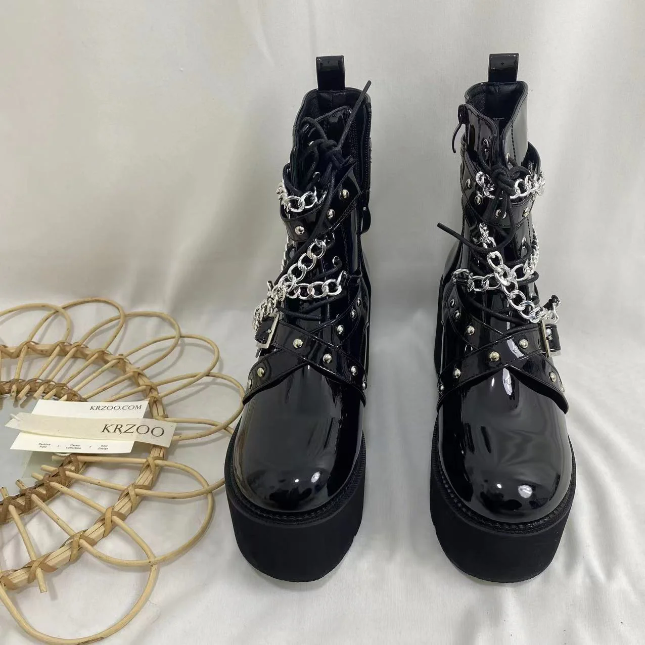 Metal Chain Martin Boots - Image 5