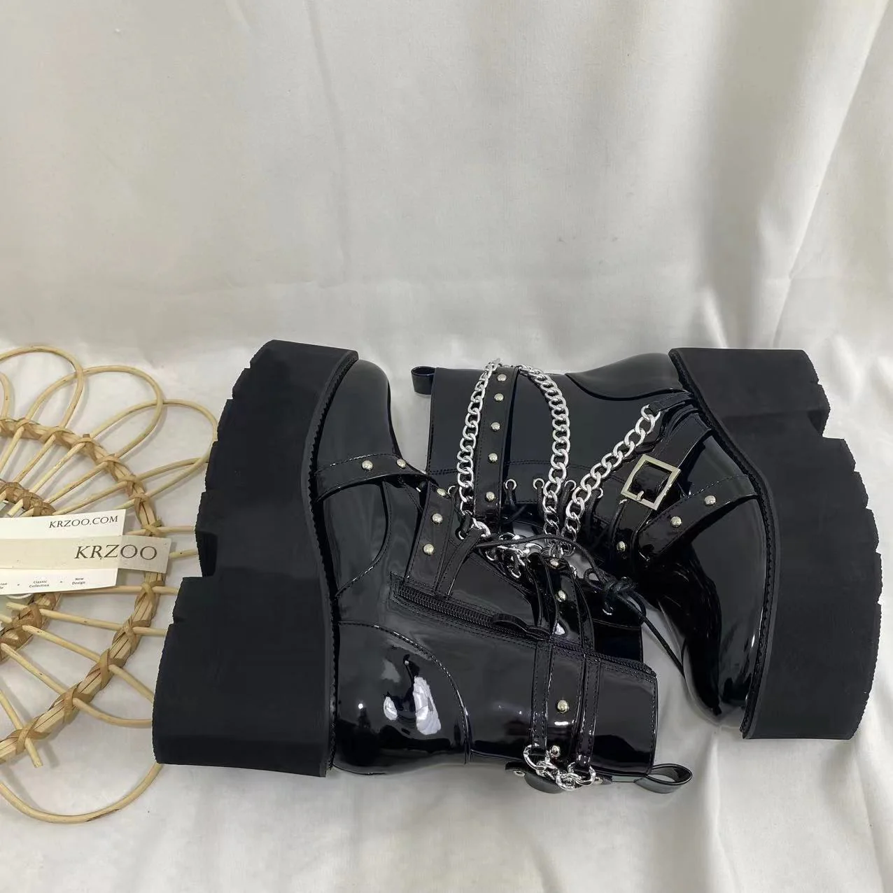 Metal Chain Martin Boots - Image 6