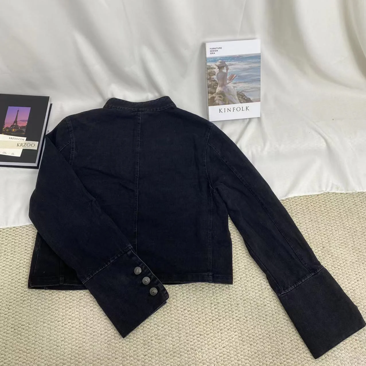Metal Double-Breasted Denim Jacket - Image 2