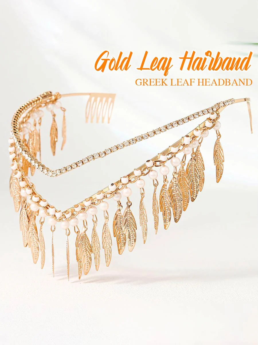 Metal Leaf Tassel Goddess Headdress - Image 5