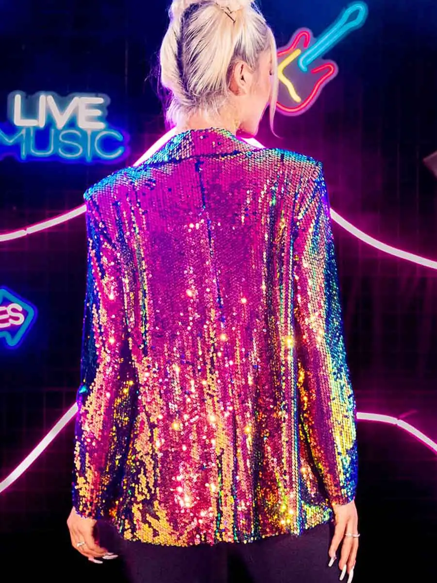 New Burgundy Sequin Blazer - Image 2