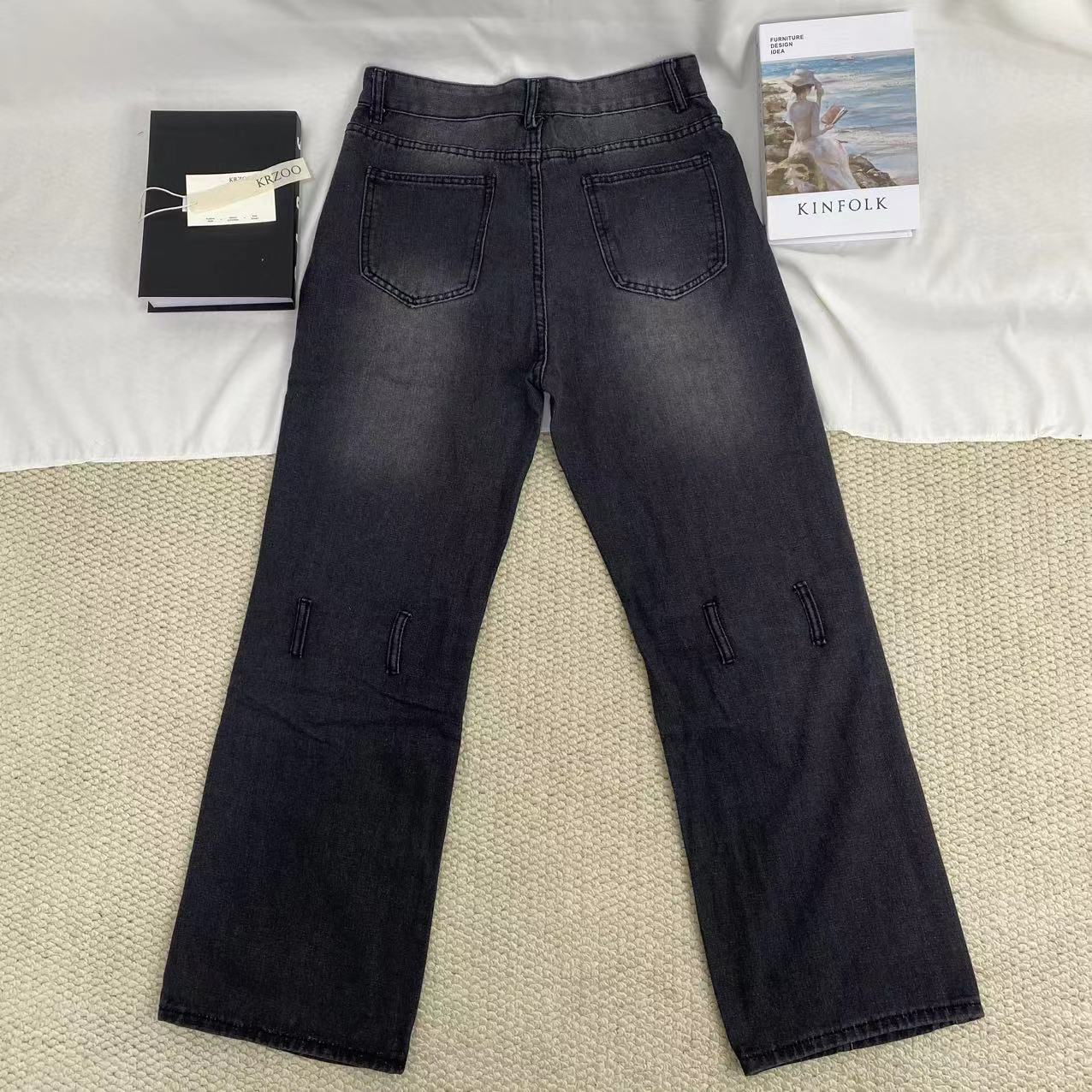 Niche Vintage Flared Jeans - Image 2