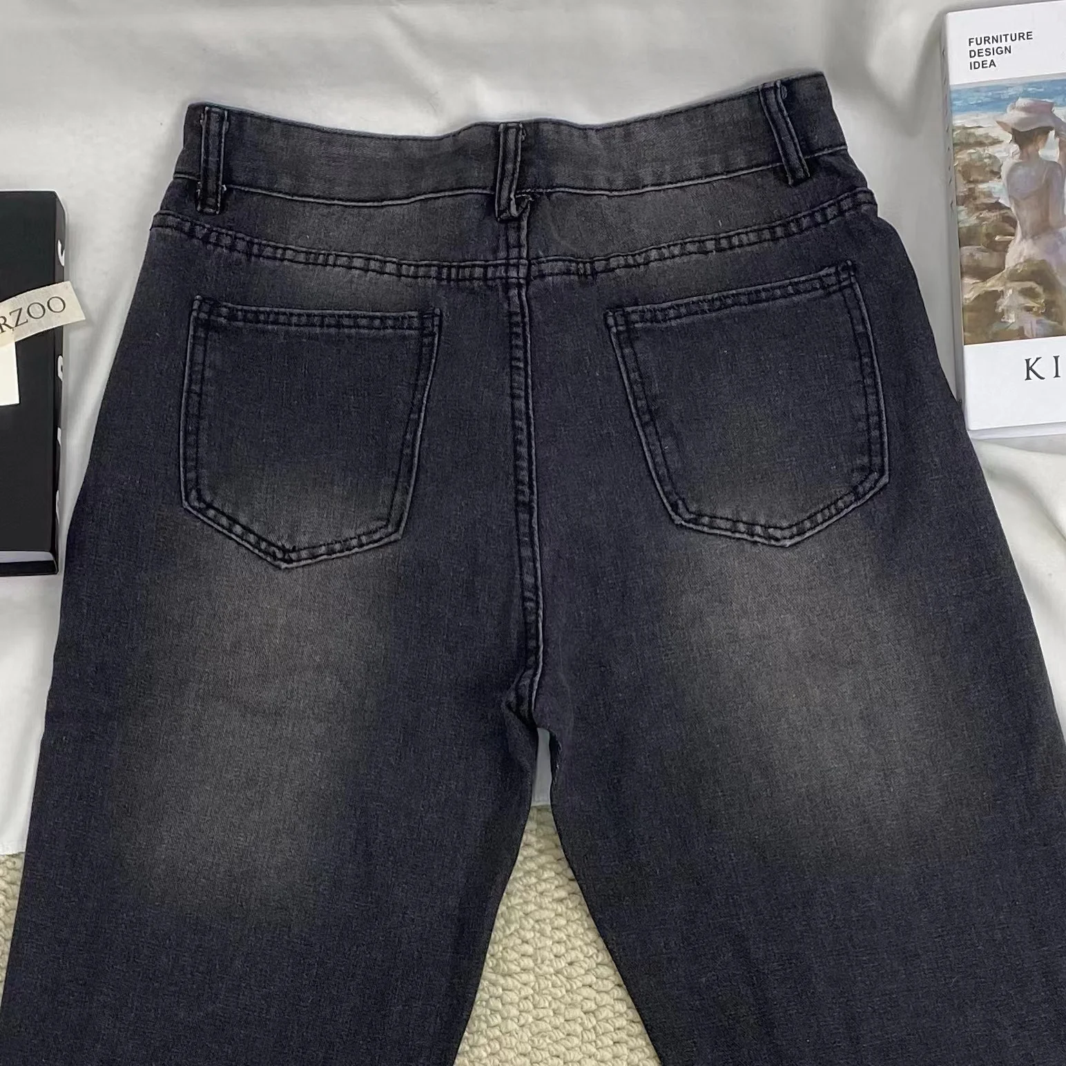 Niche Vintage Flared Jeans - Image 6