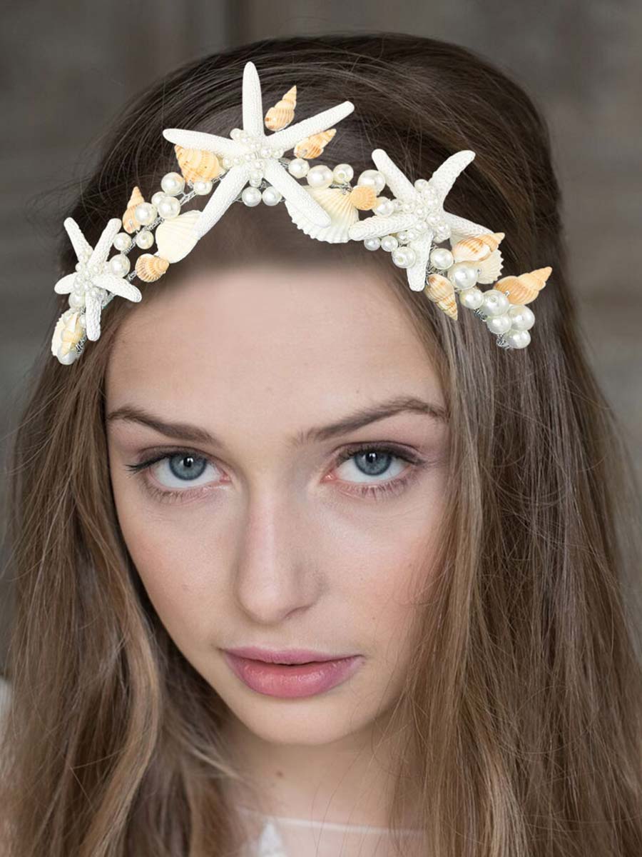 Ocean Style Pearl Shell Starfish Crown - Image 3