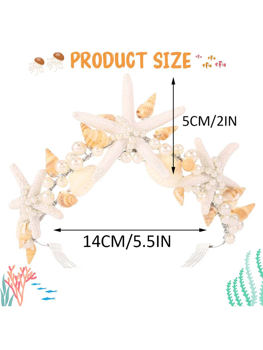 Ocean Style Pearl Shell Starfish Crown - Image 5