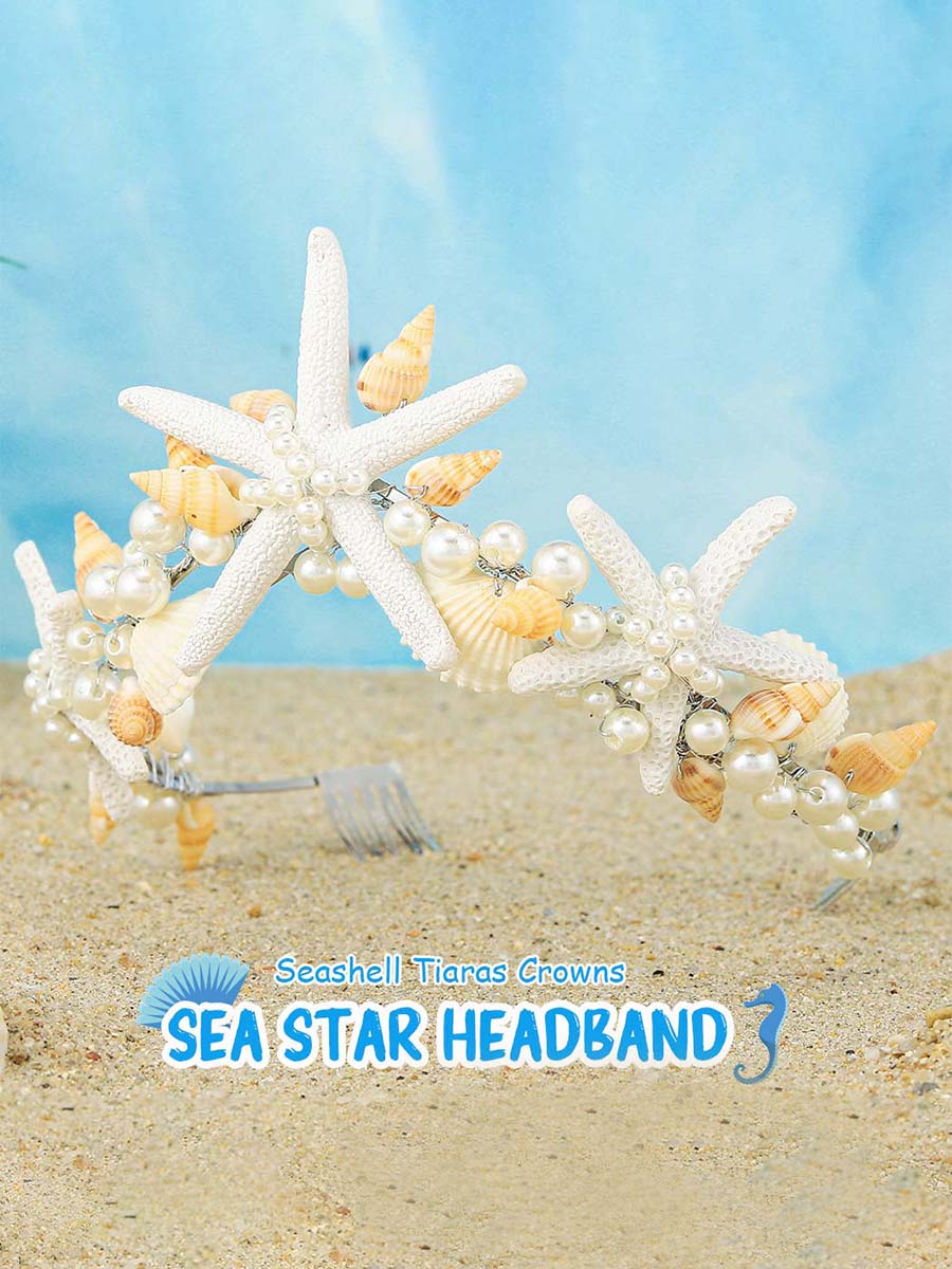 Ocean Style Pearl Shell Starfish Crown - Image 6