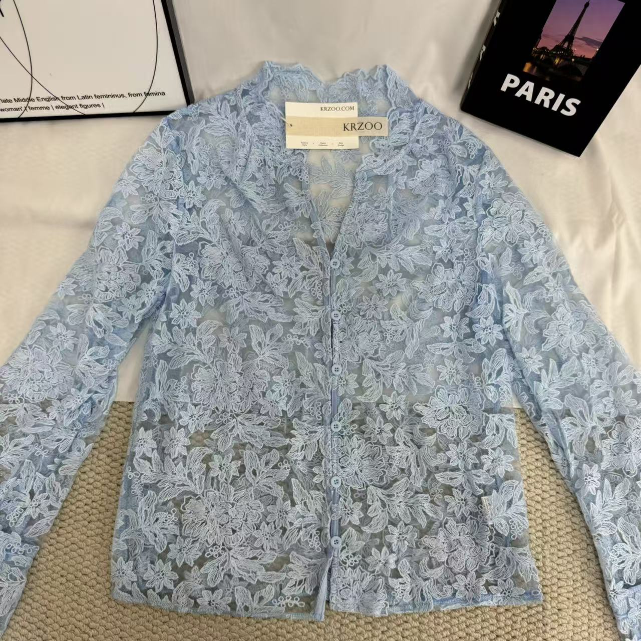 Openwork Casual Lace Shirt - Image 2