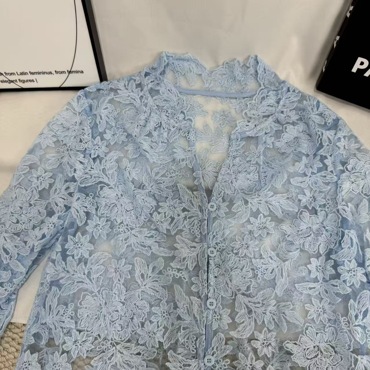 Openwork Casual Lace Shirt - Image 5