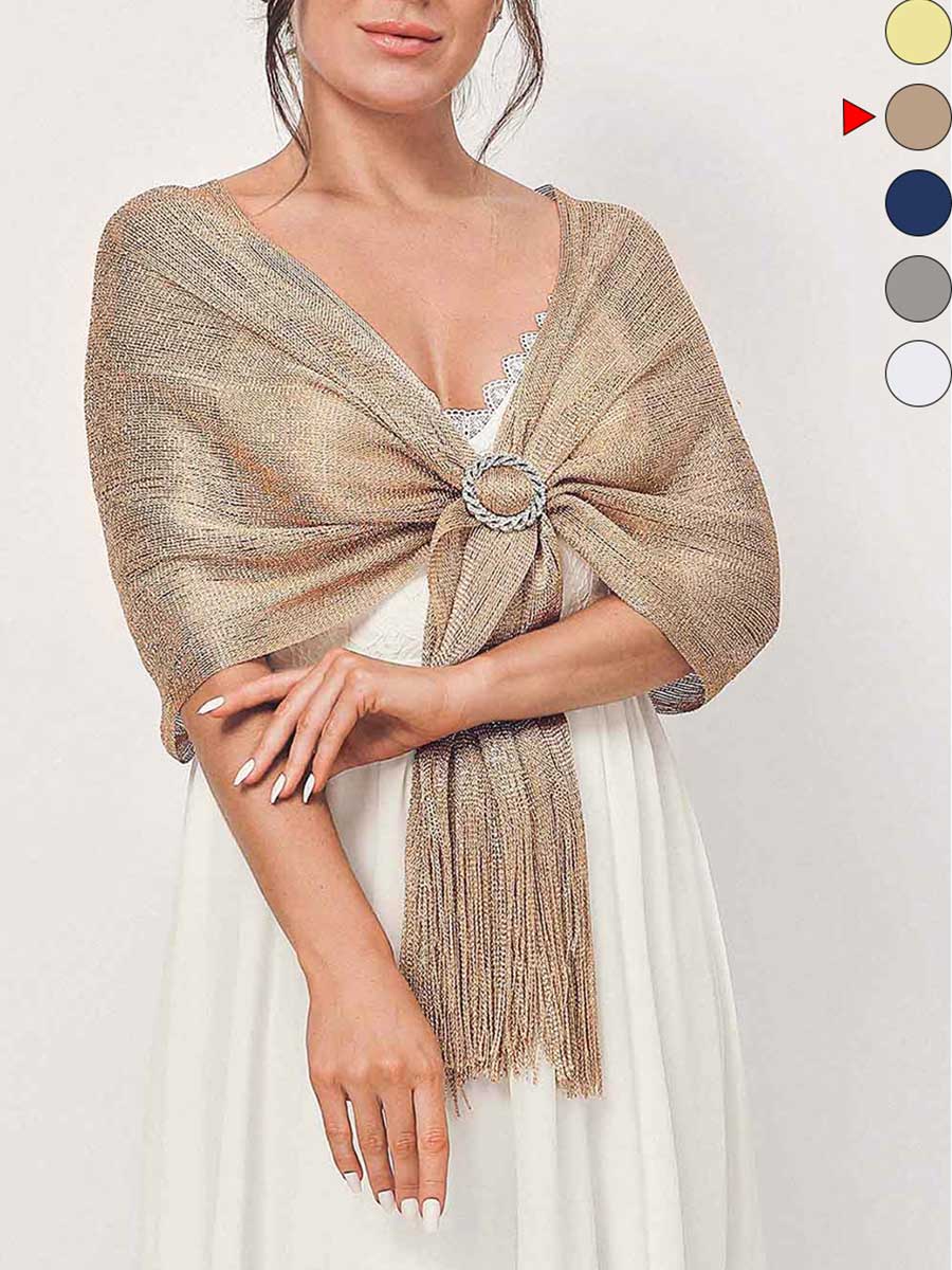 Party Scarf with Crystal Buckle Tassels - Image 3