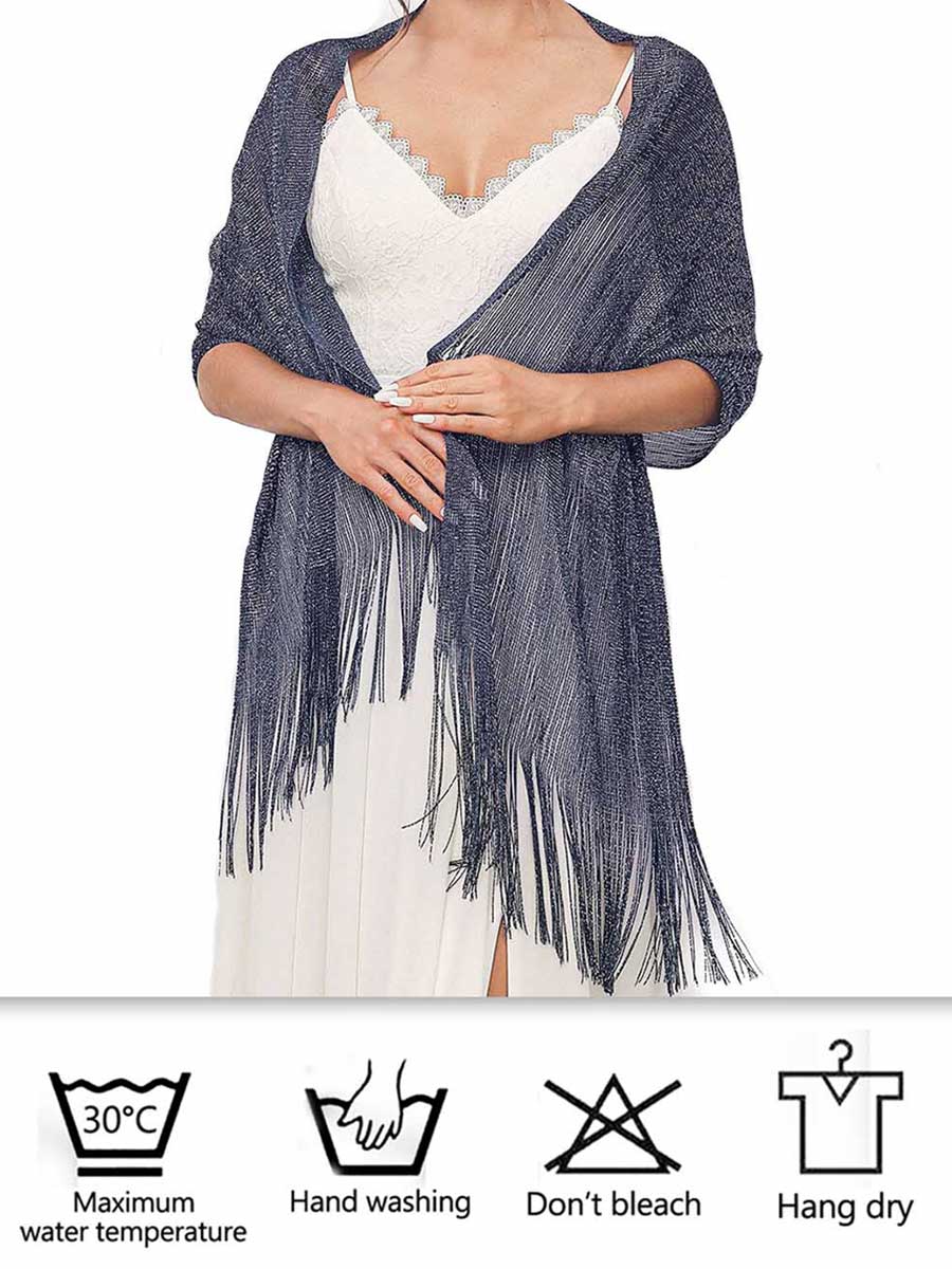 Party Scarf with Crystal Buckle Tassels - Image 4