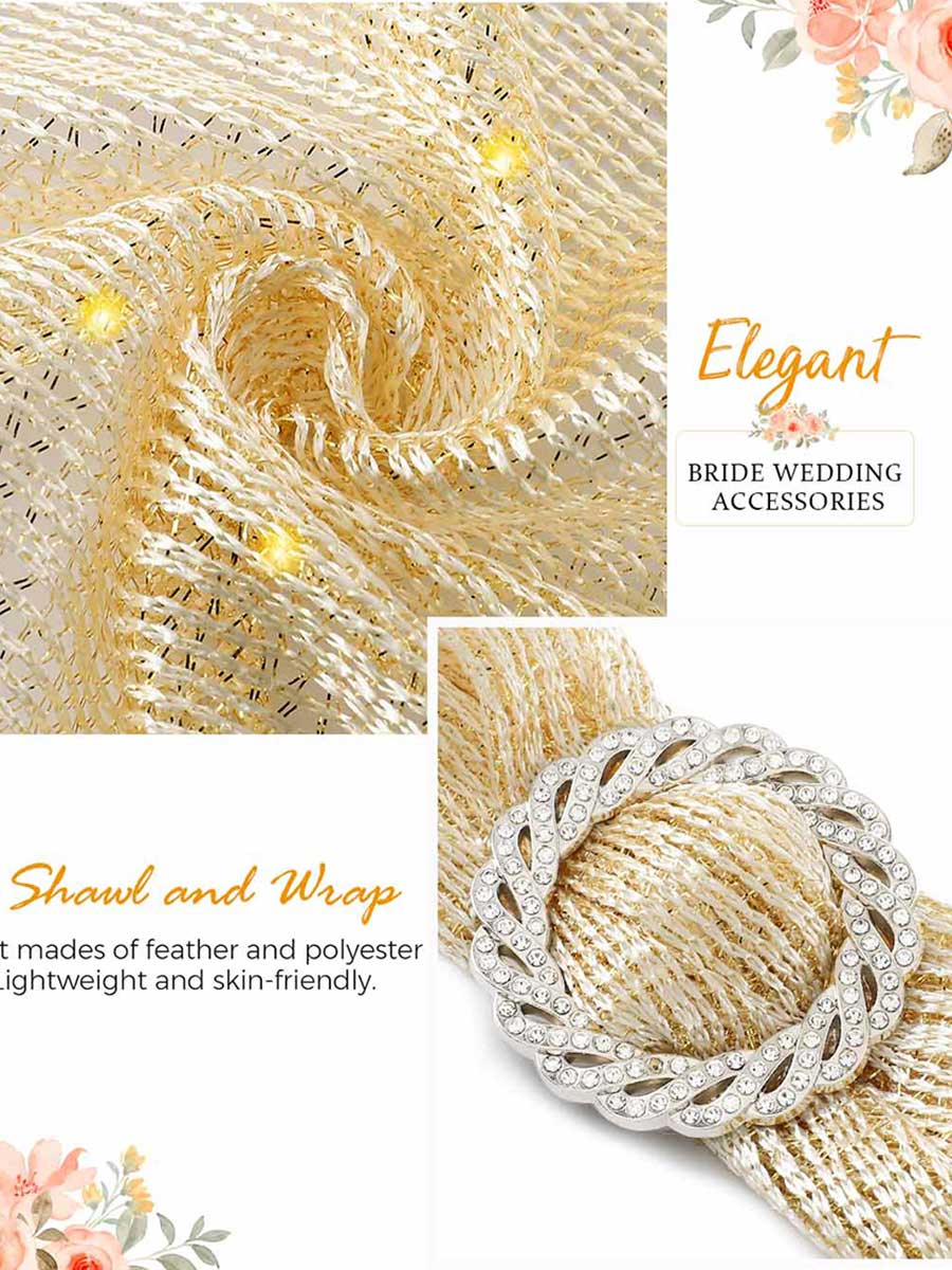 Party Scarf with Crystal Buckle Tassels - Image 7
