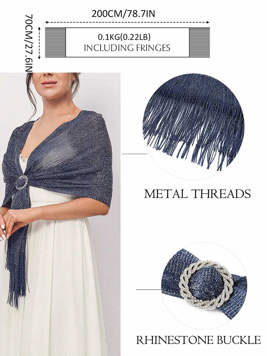 Party Scarf with Crystal Buckle Tassels - Image 8