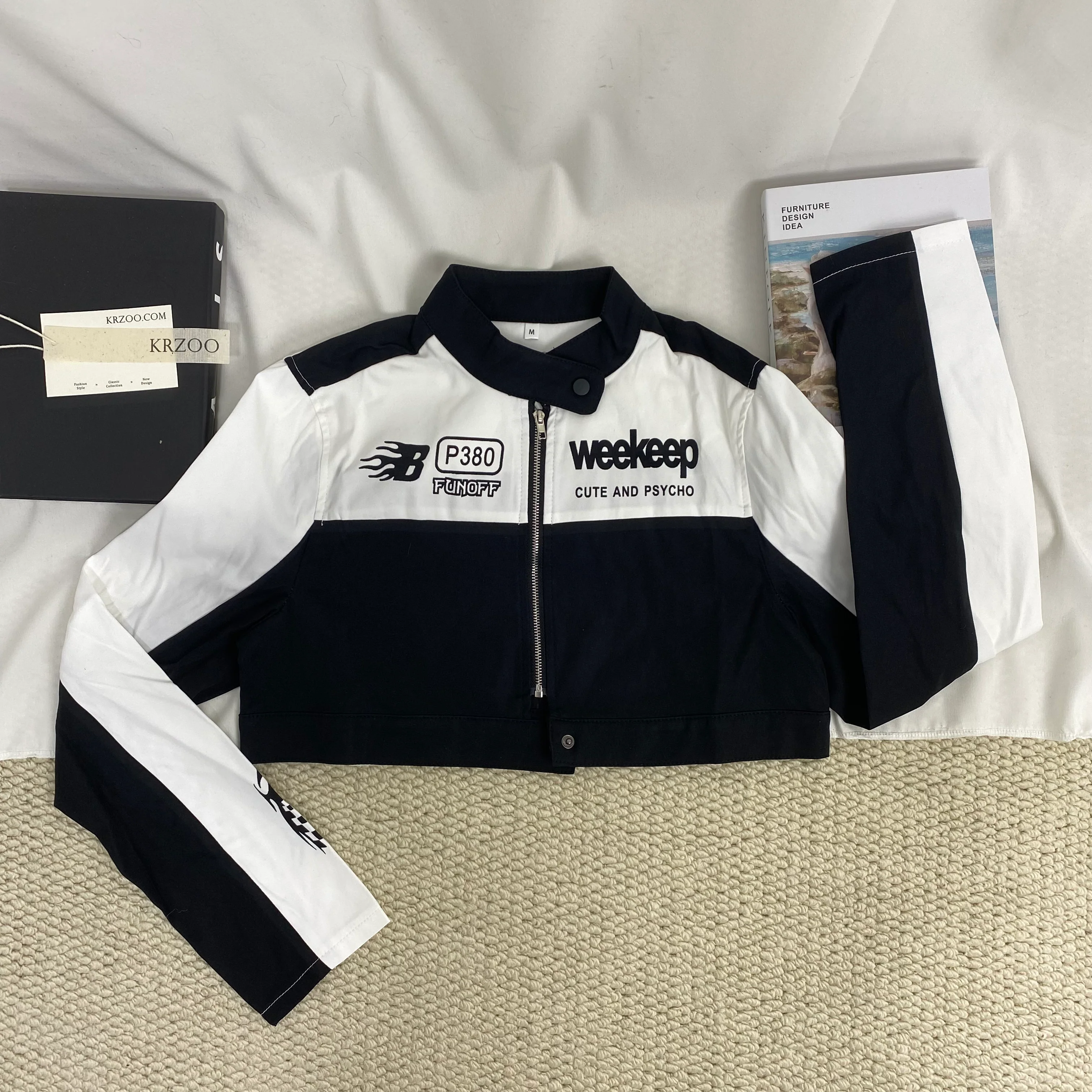 Patchwork Printed Color-Block Jacket