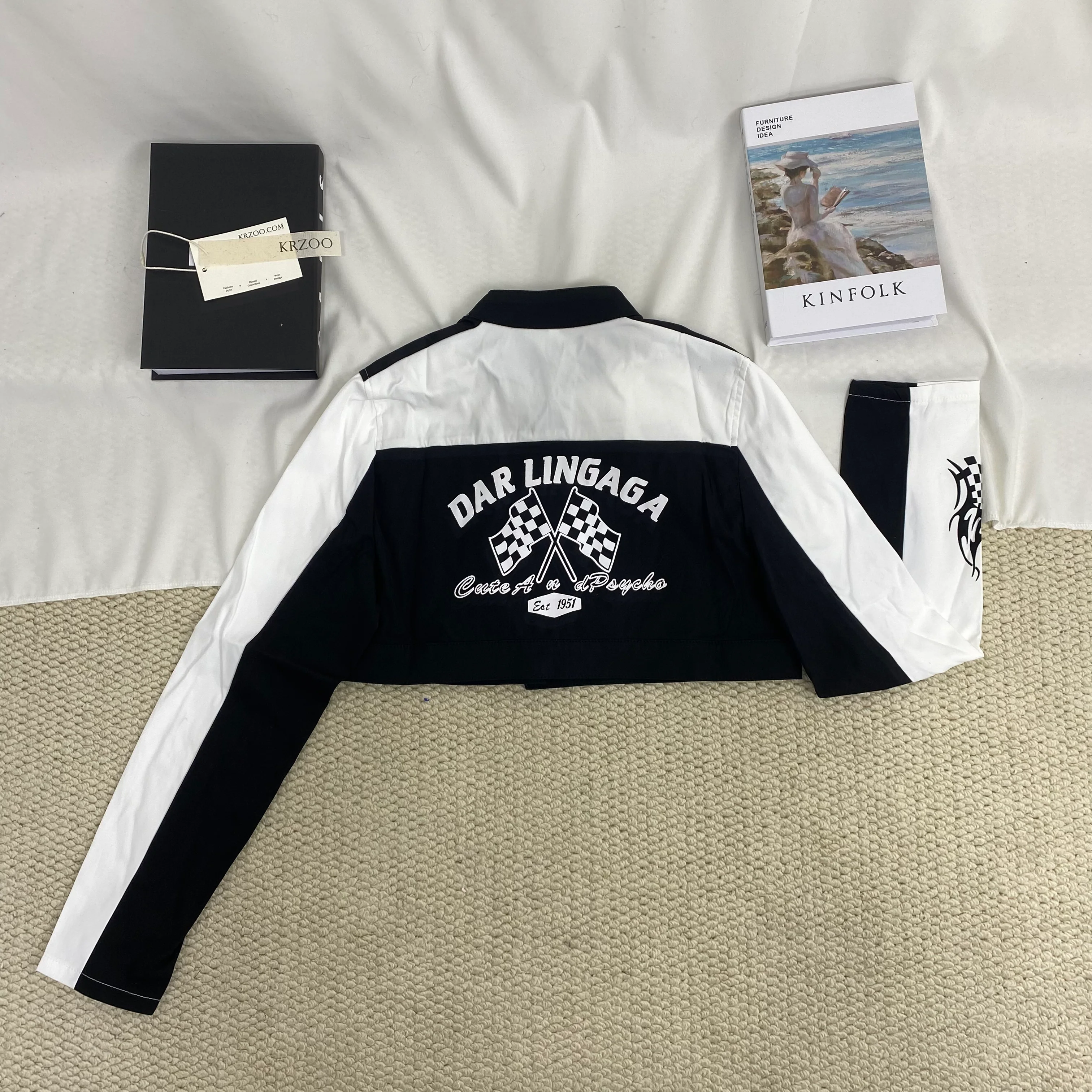 Patchwork Printed Color-Block Jacket - Image 2