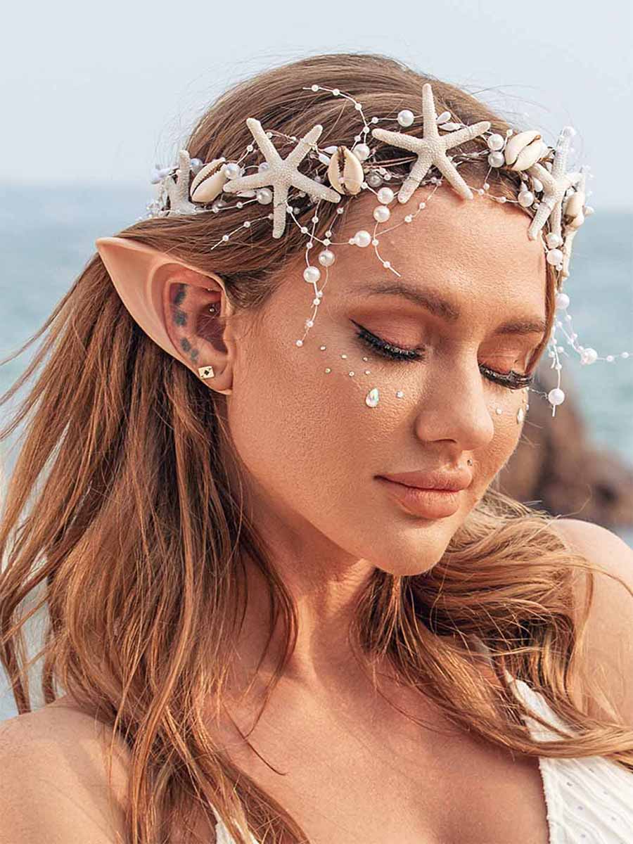 Pearl Braid Headband with Starfish Shell Decoration - Image 3