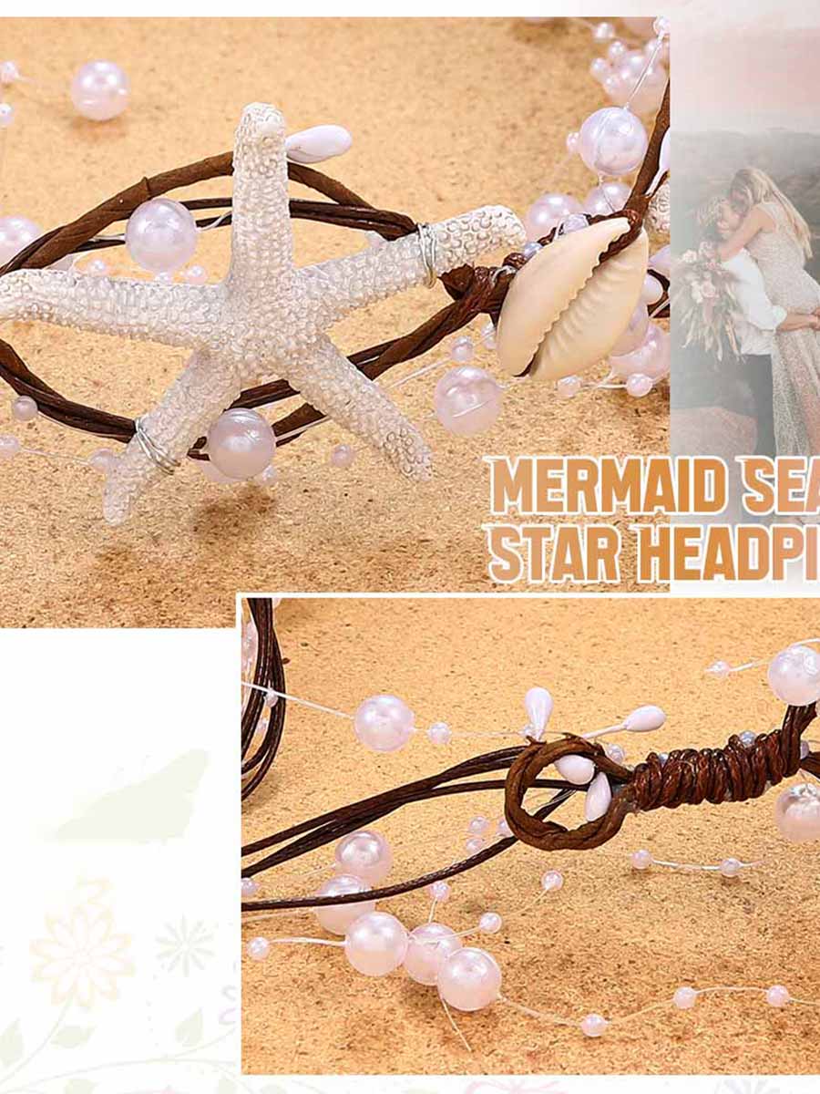 Pearl Braid Headband with Starfish Shell Decoration - Image 4