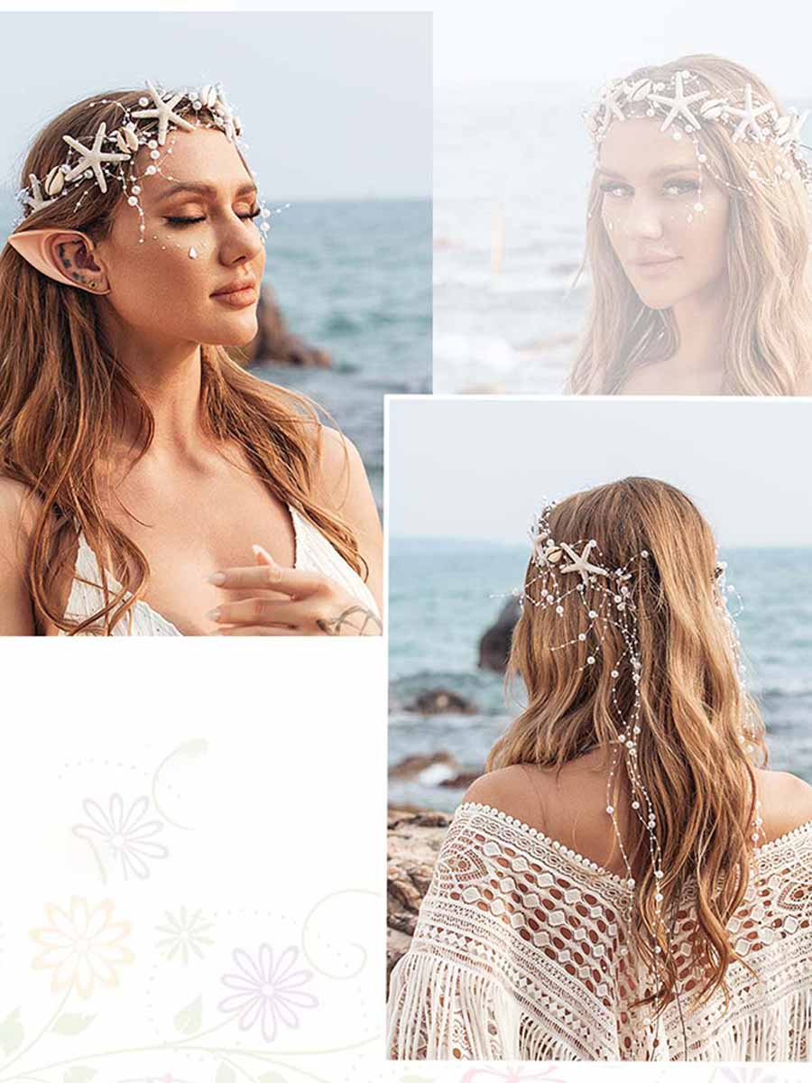 Pearl Braid Headband with Starfish Shell Decoration - Image 6