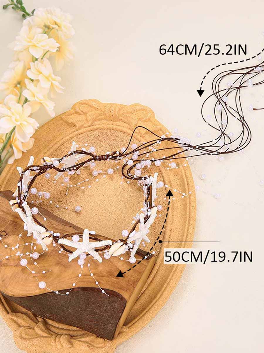 Pearl Braid Headband with Starfish Shell Decoration - Image 7