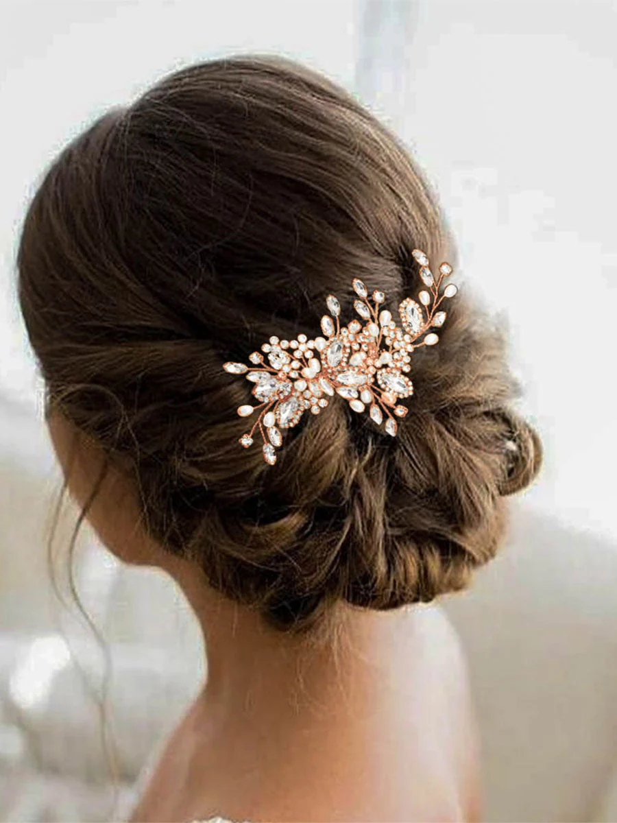 Pearl Crystal Silver Wedding Hair Comb - Image 4